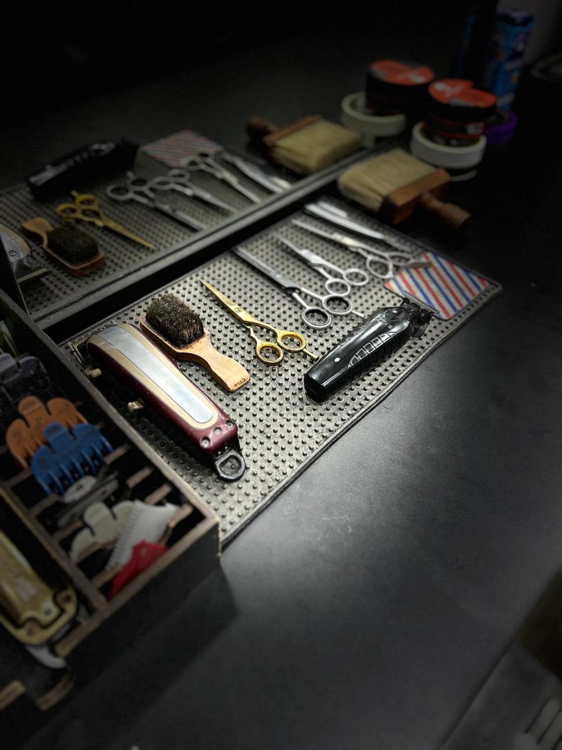 a black case filled with lots of different items