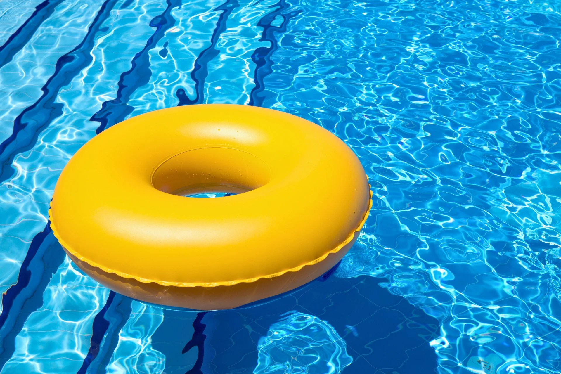 blue swimming pool with water