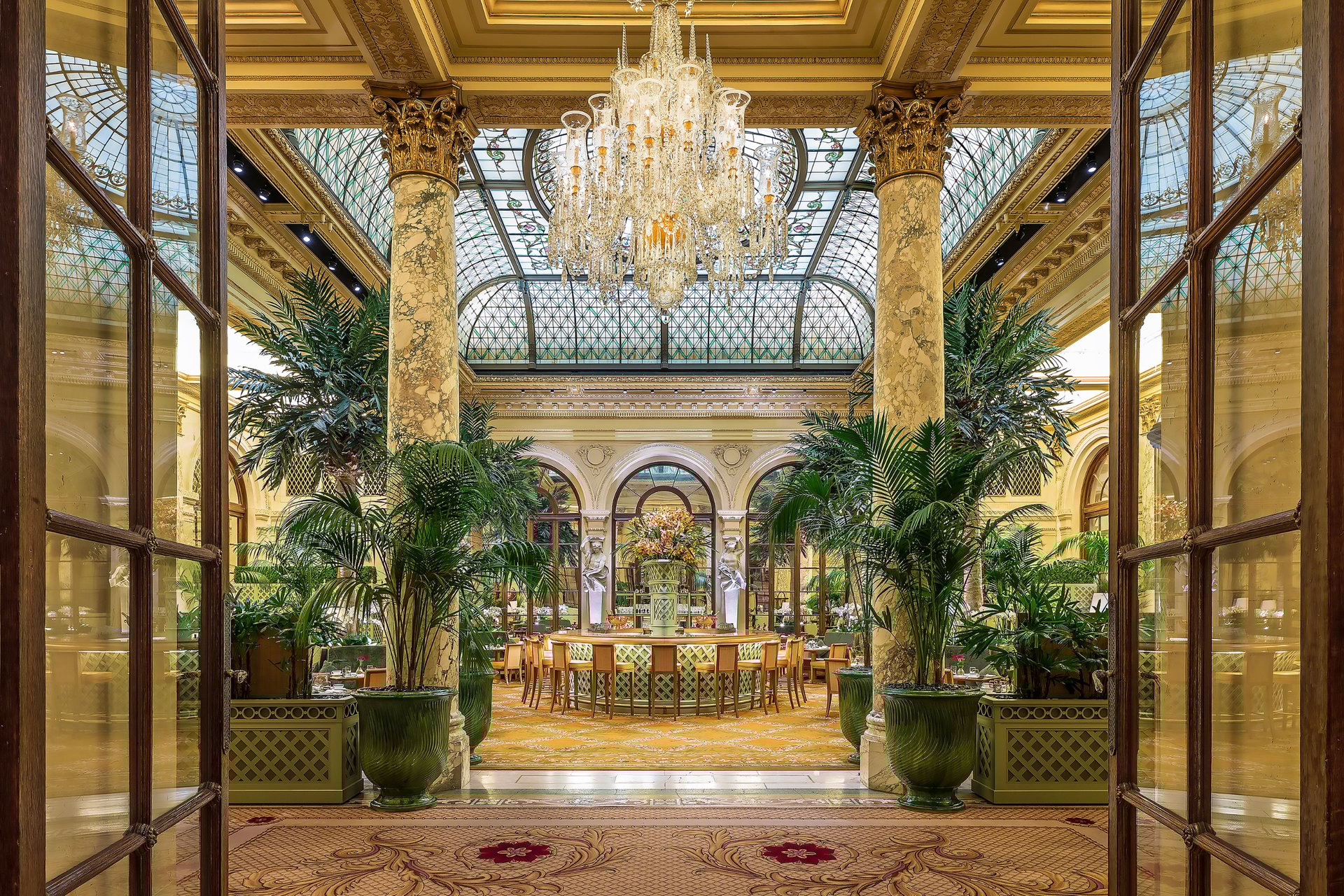 silhouette photography of two coconut trees near body water during golden hour