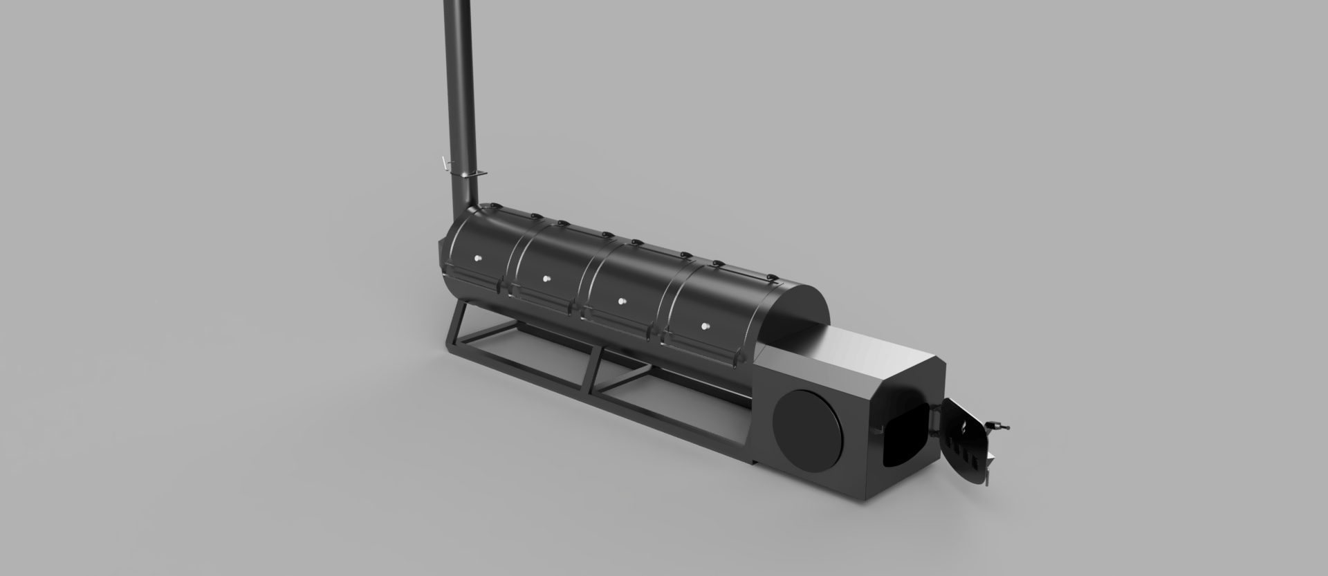 Render of a custom commercial bbq smoker in nz