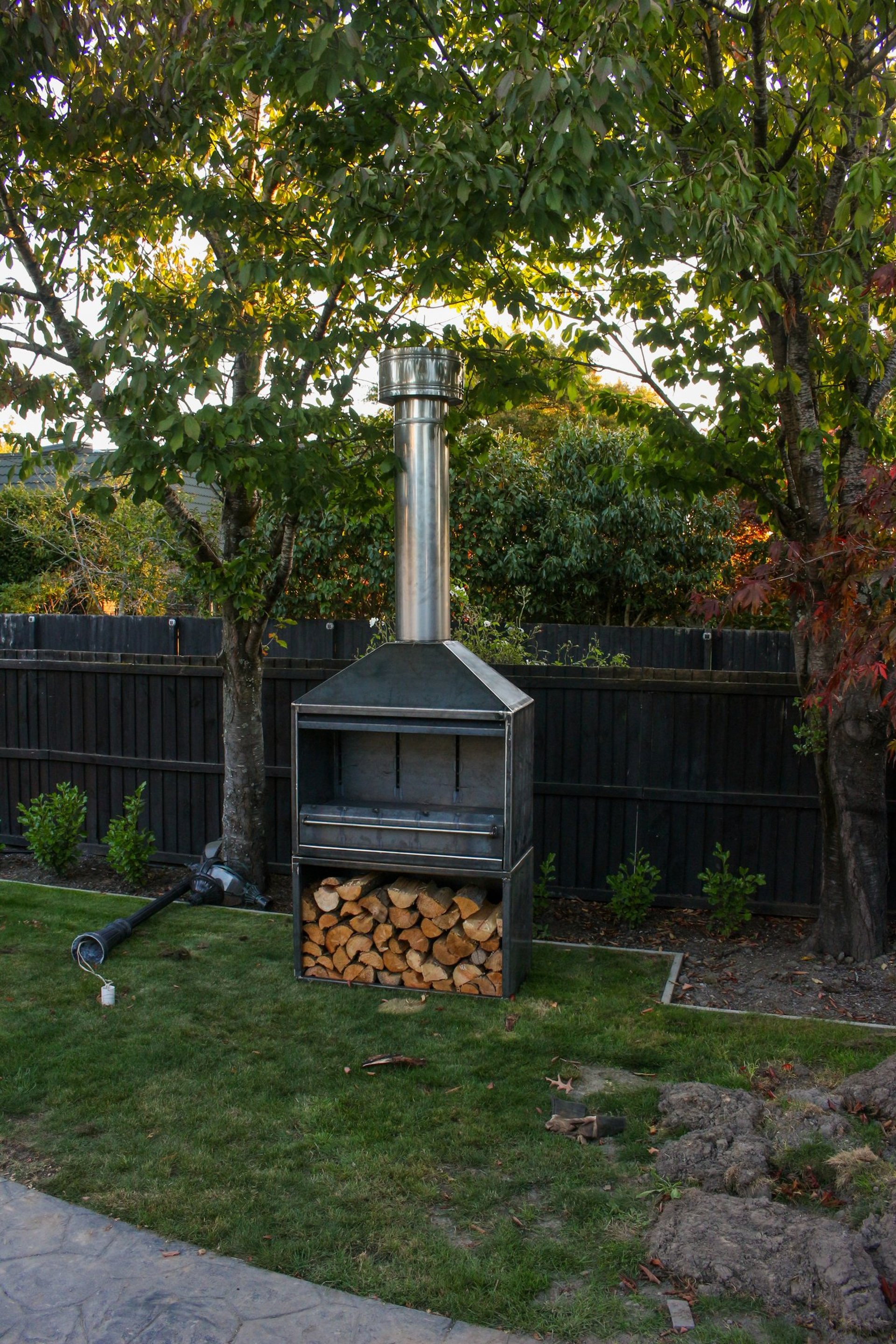 Custom Argentinian grill that was made in nz by rawsteelco