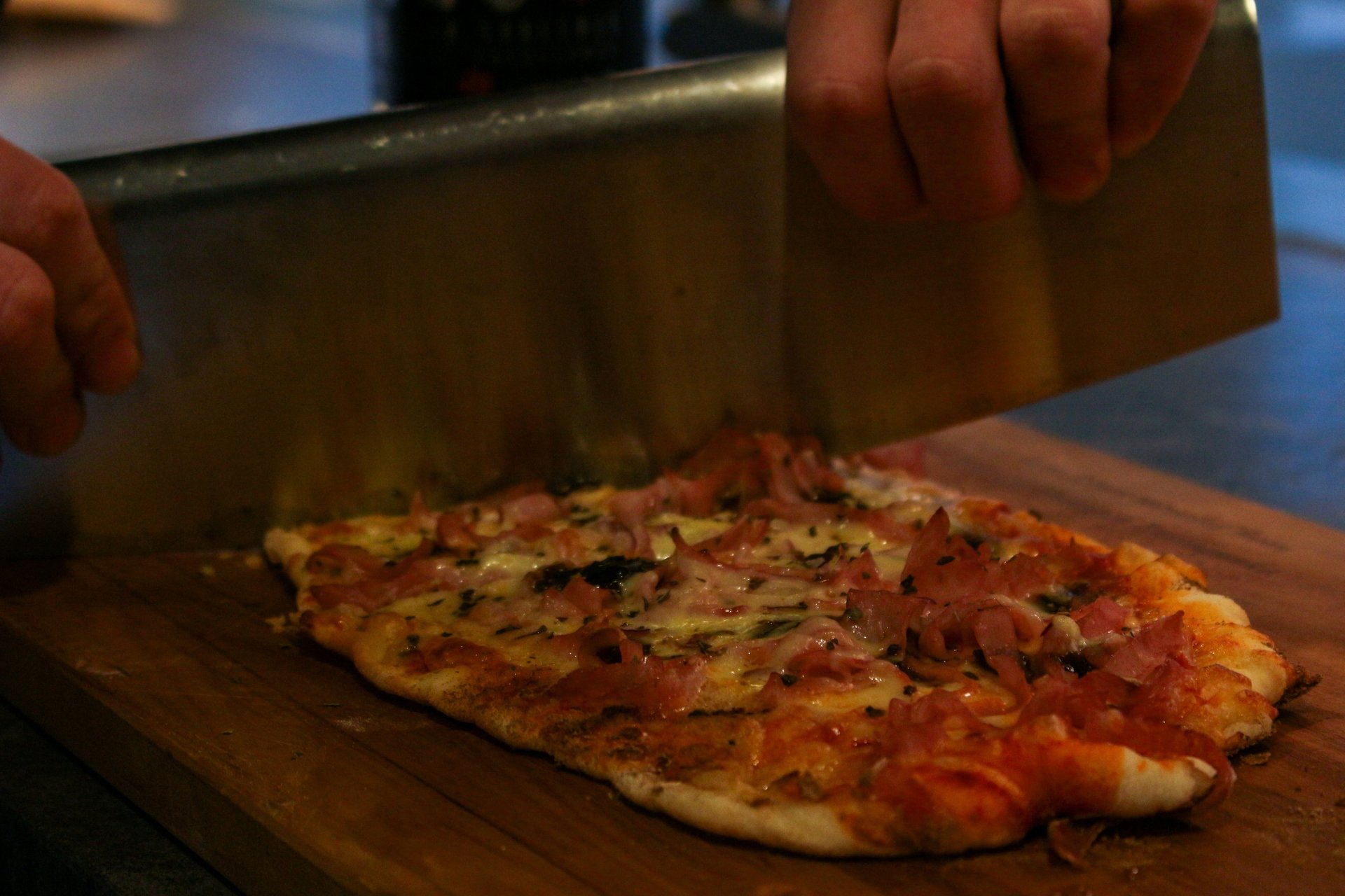 pizza on white ceramic plate