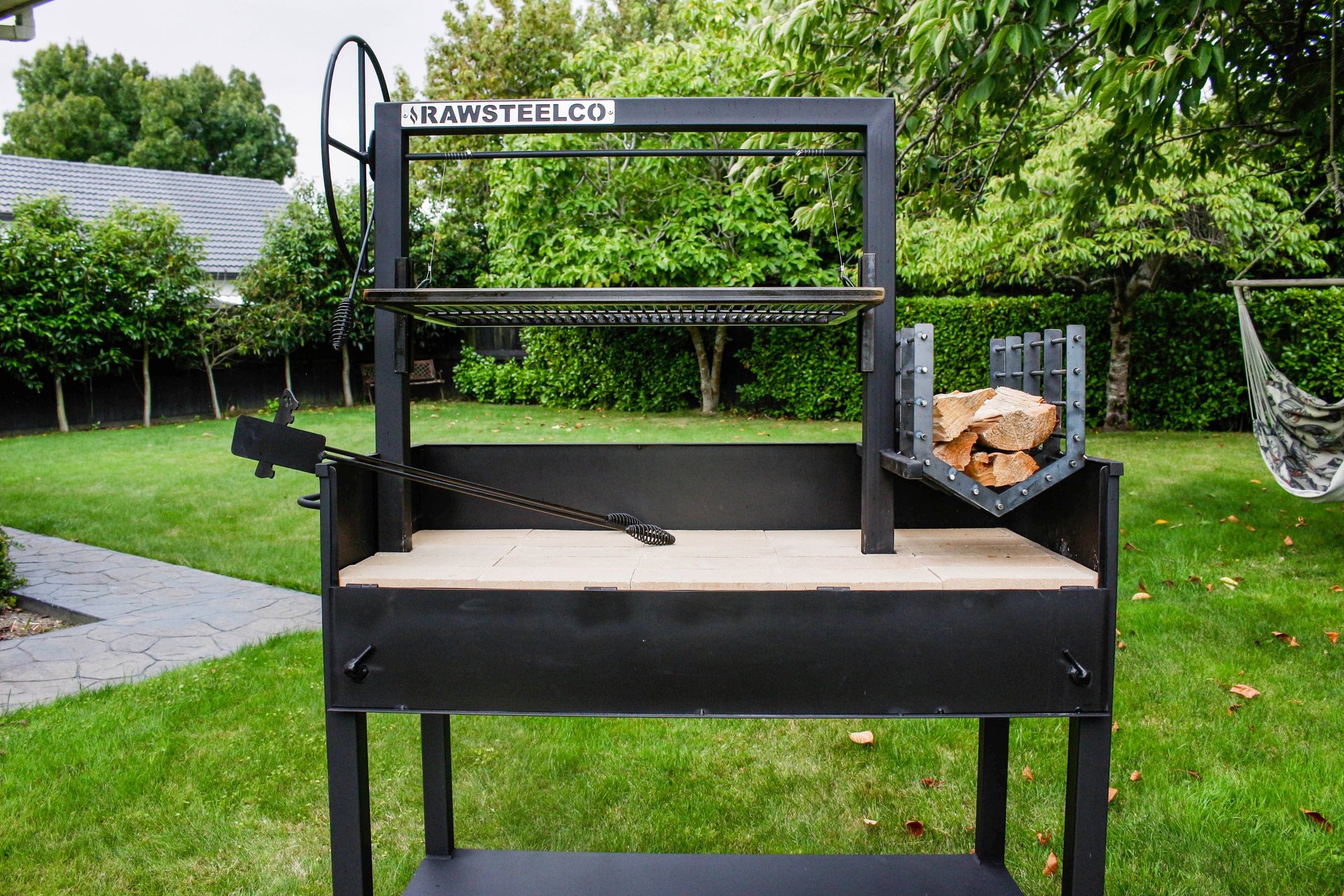 Custom Argentinian grill that was made in nz by rawsteelco