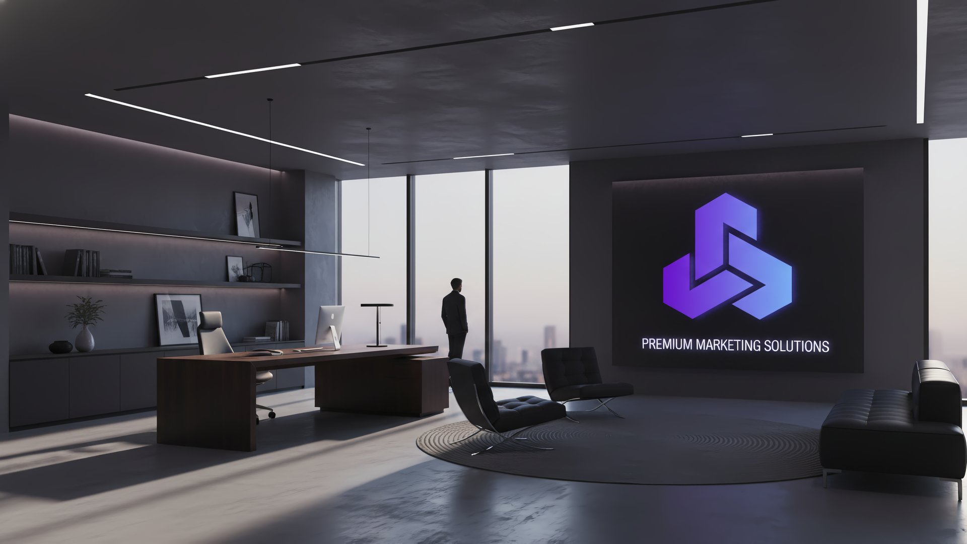 black and brown leather padded tub sofa