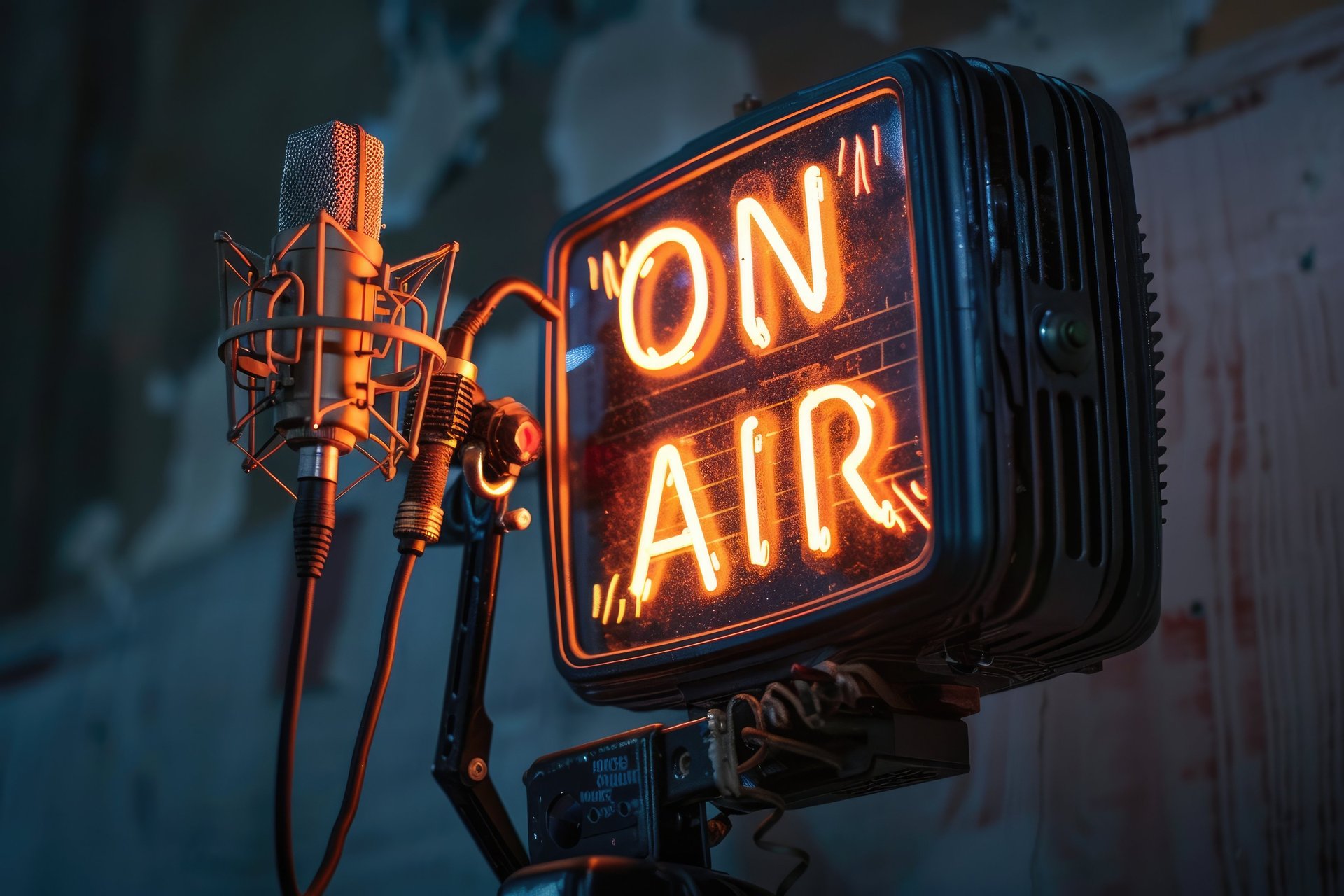 bokeh photography of condenser microphone