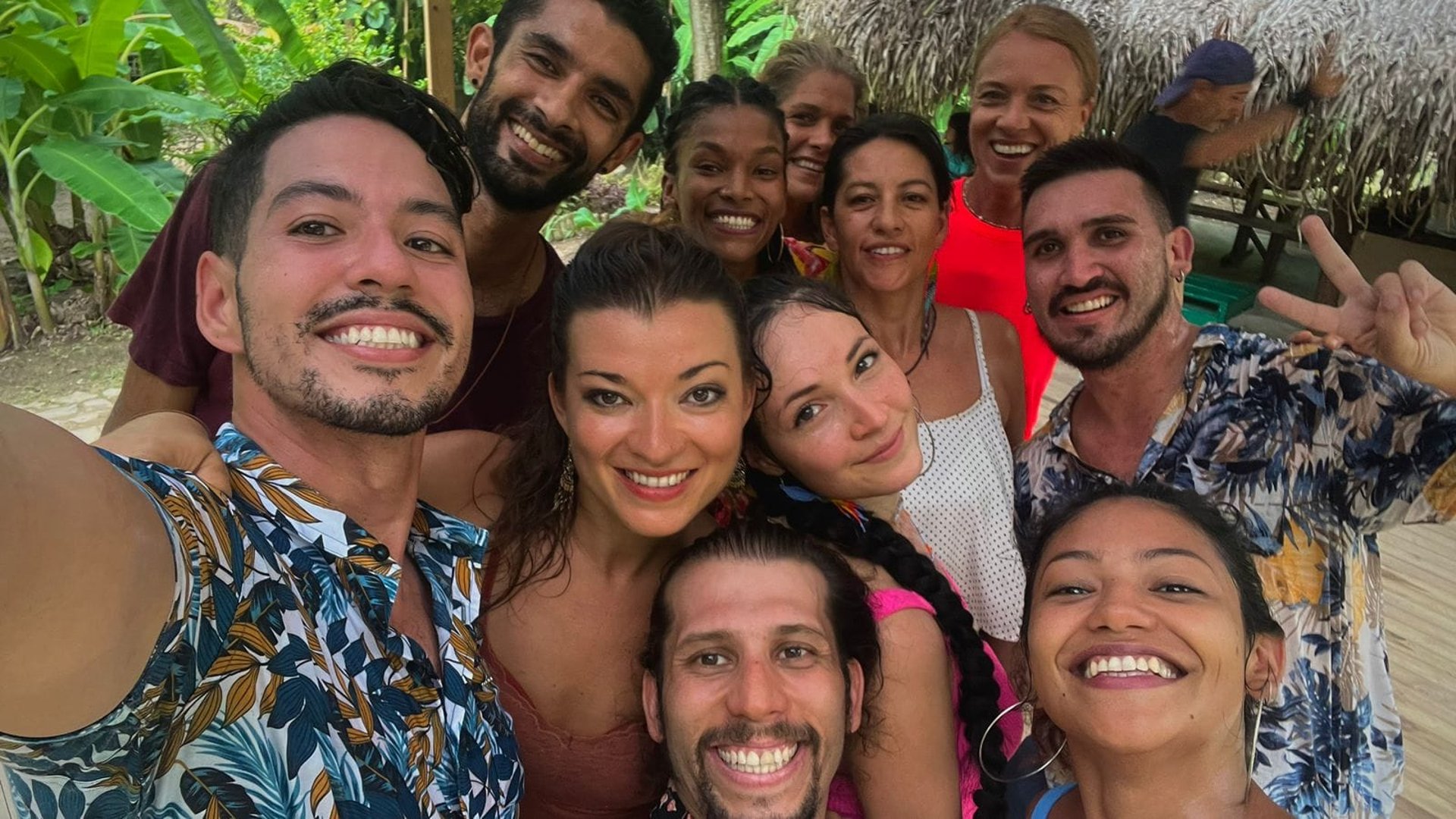 an abstract photo of a curved building with a blue sky in the background
