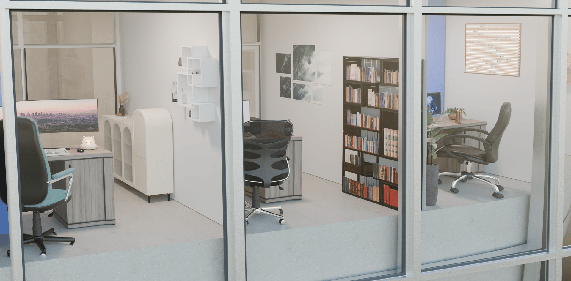 an abstract photo of a curved building with a blue sky in the background