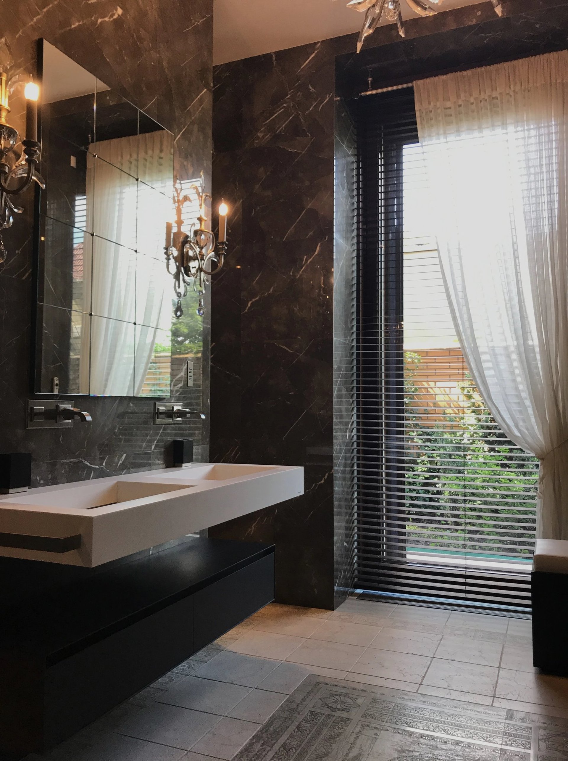 Large format tiles for bathroom