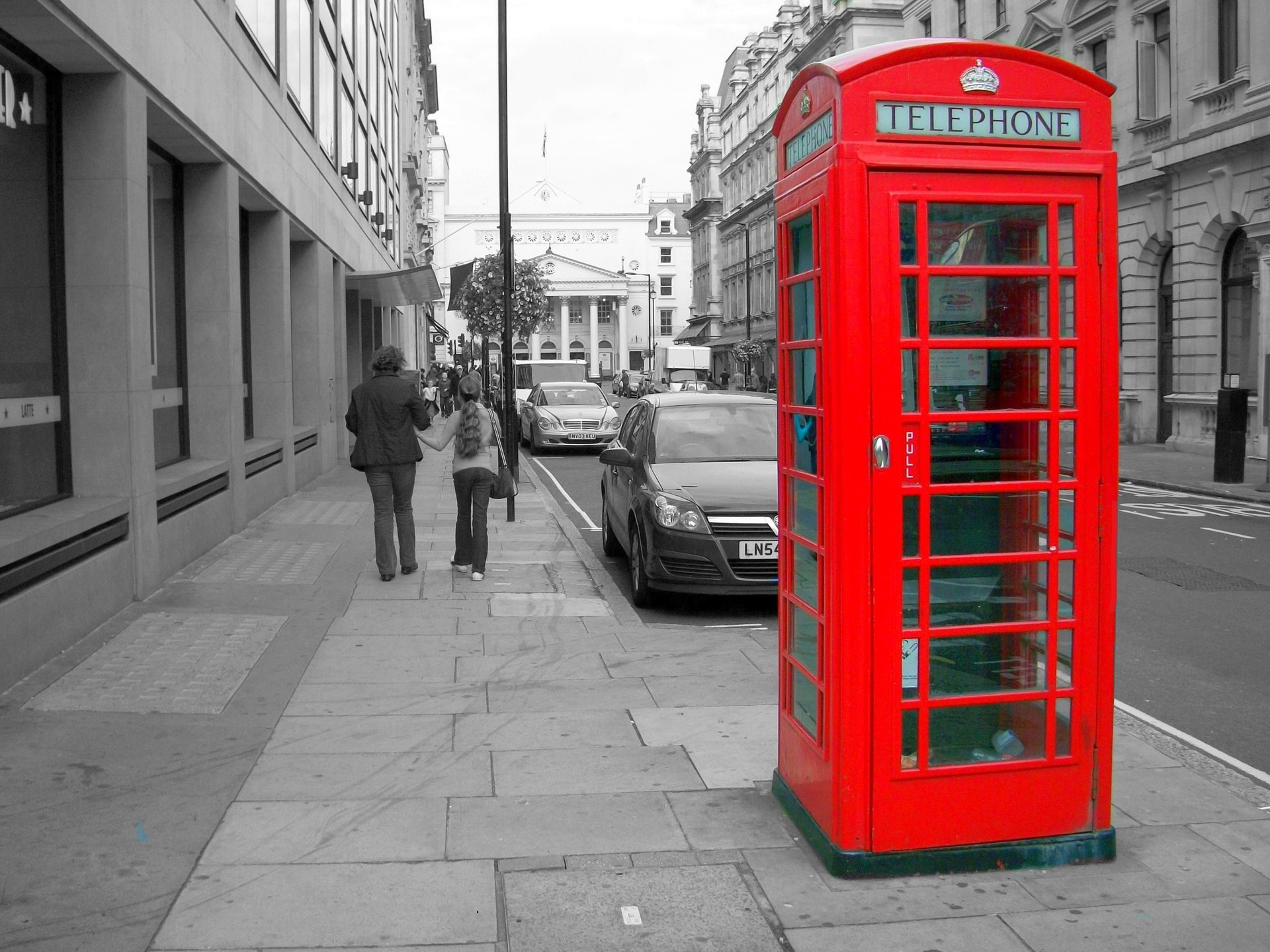 black and silver telephone booth