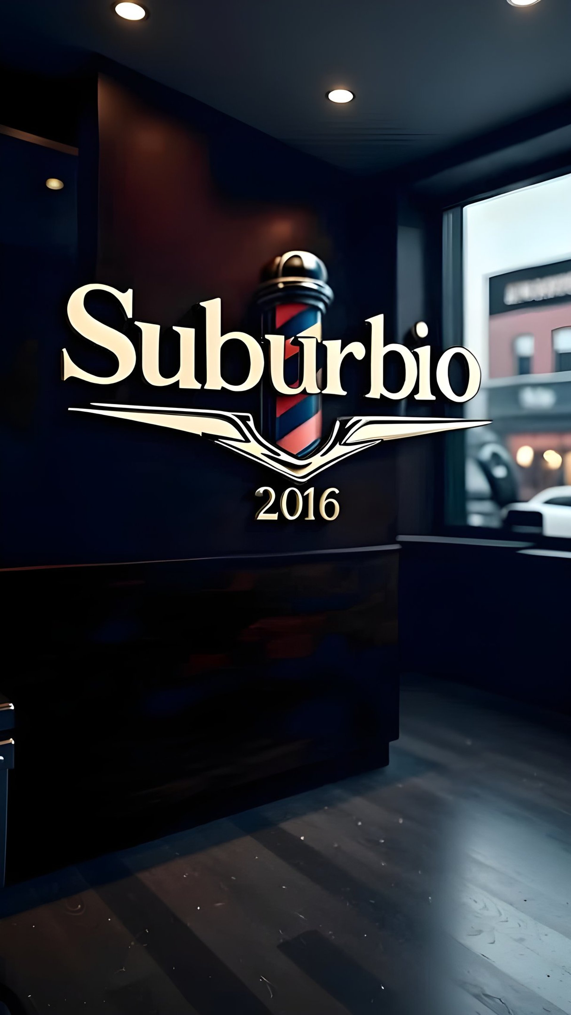 black leather barber chair near brown brick wall