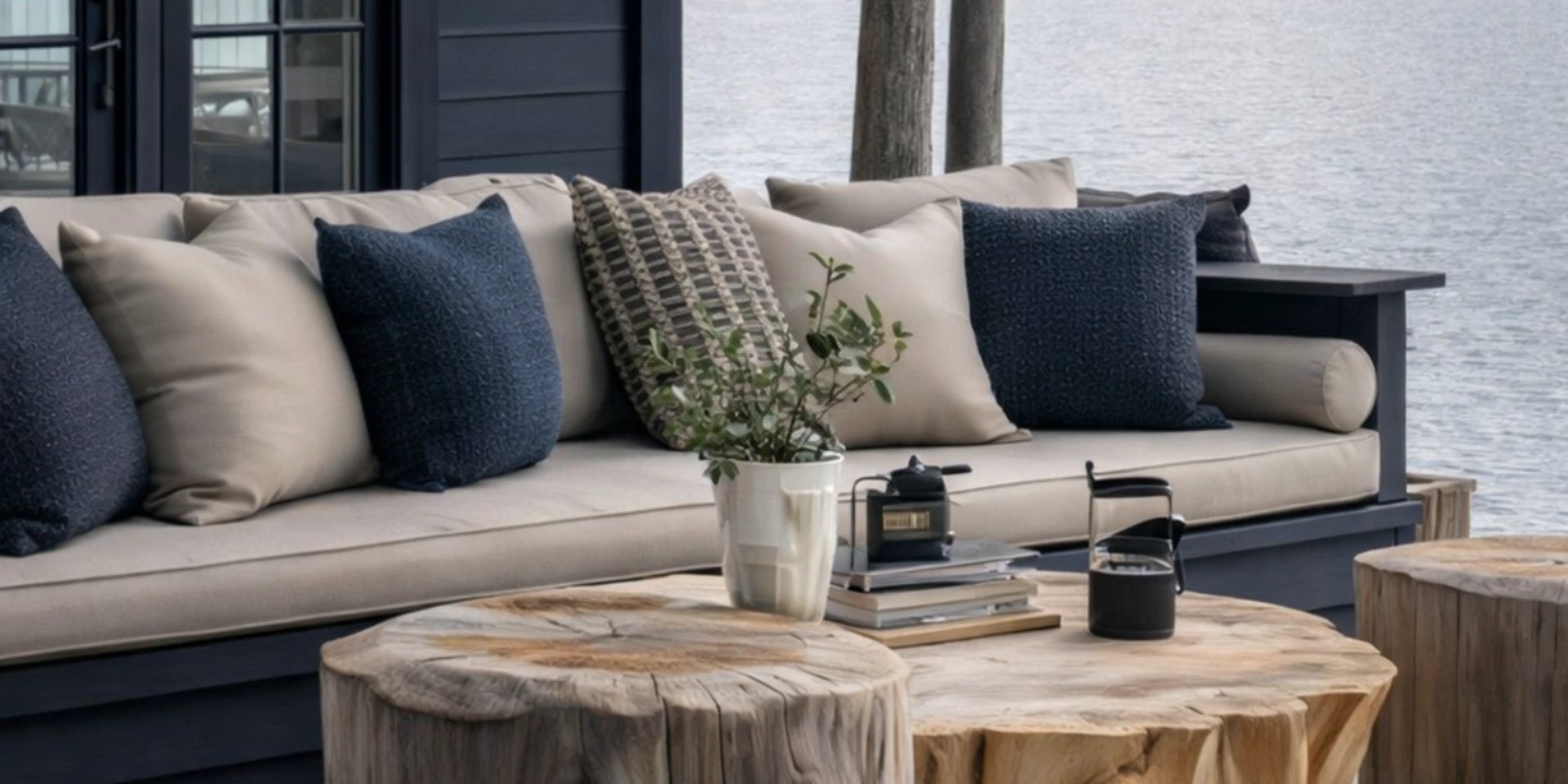 black and brown leather padded tub sofa