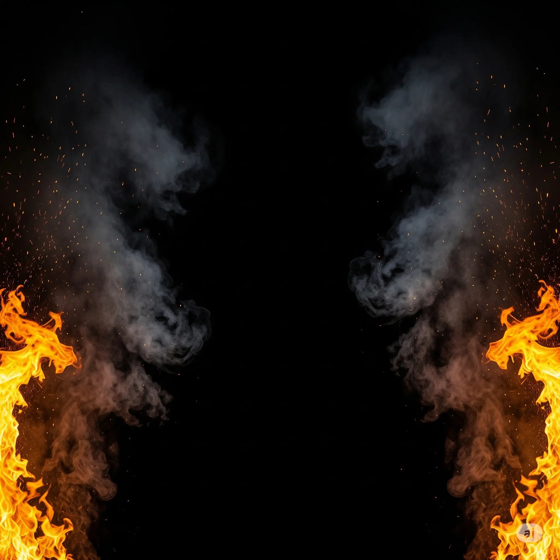 white smoke on black background