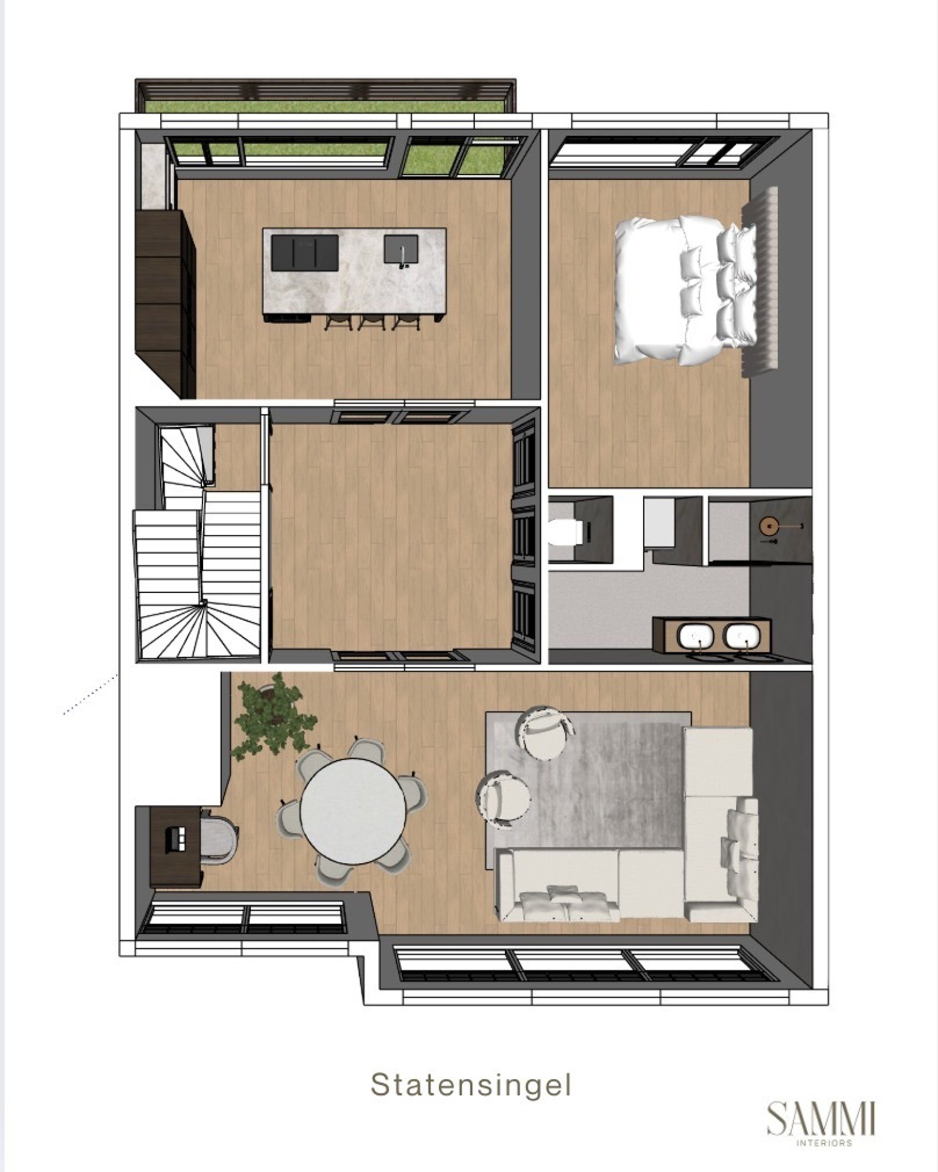 A drawing of a floor plan of a building