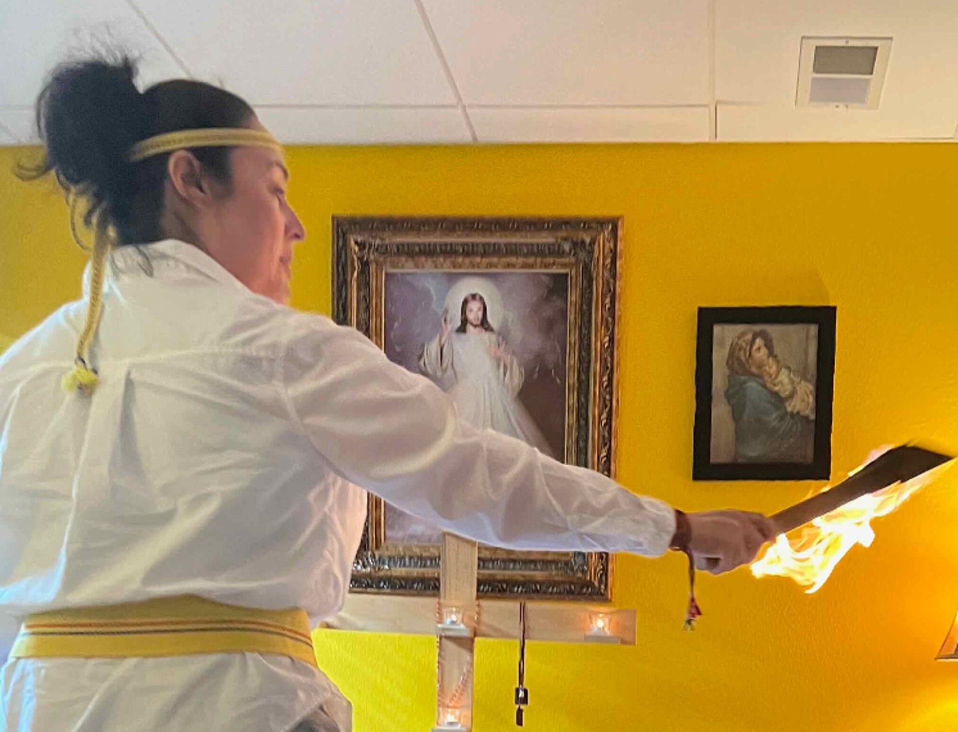 black blue and yellow textile