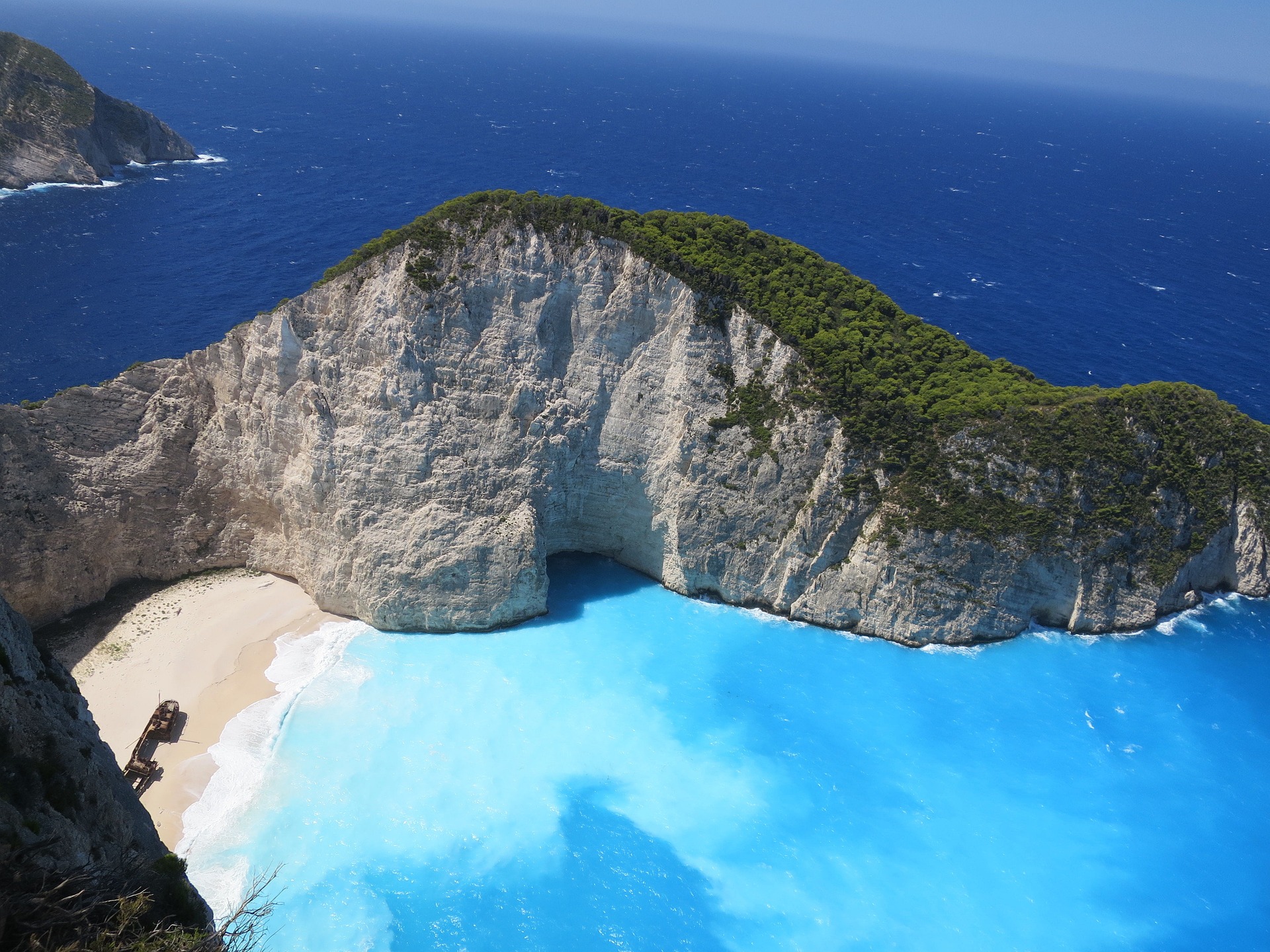 bird's eye view of seashore