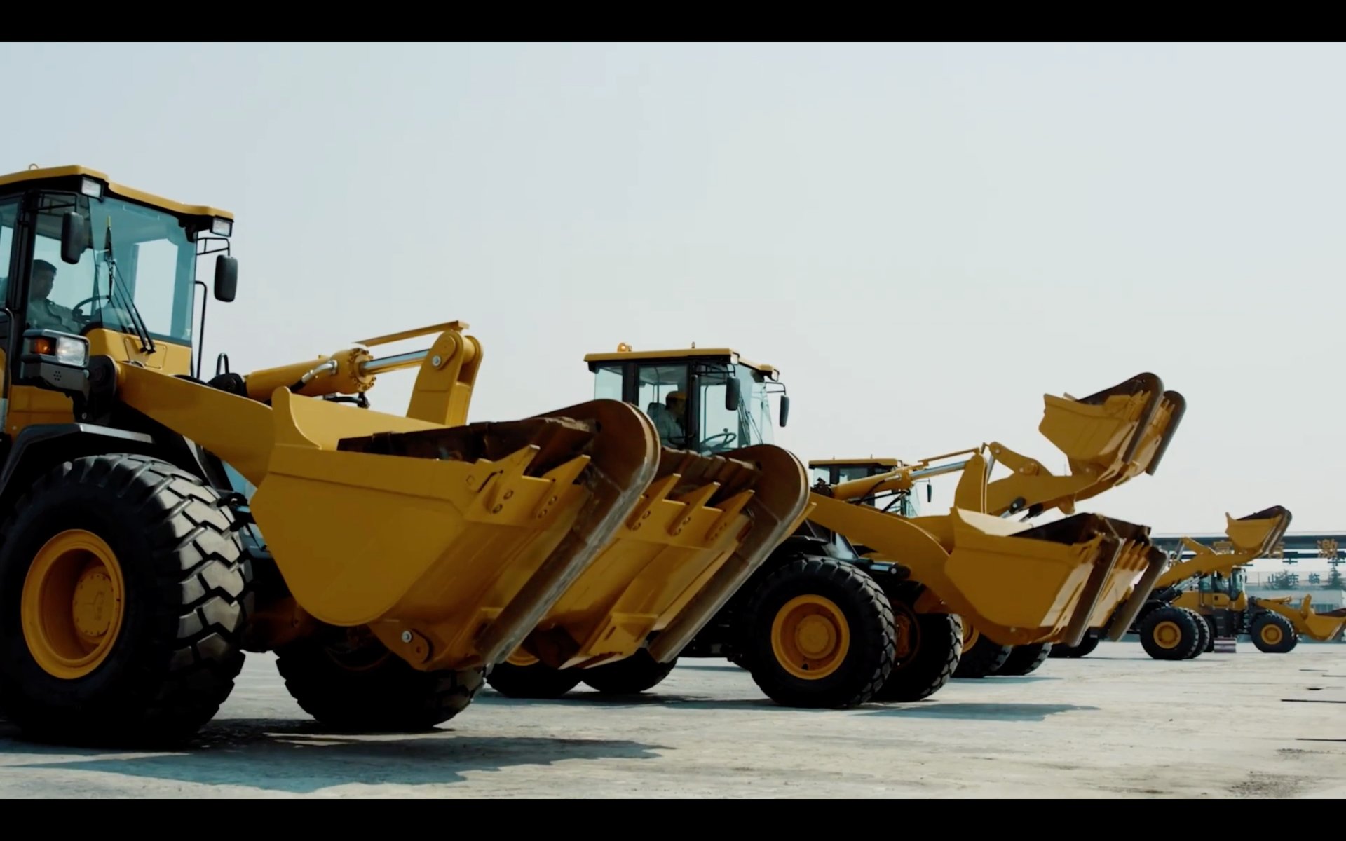 seven construction workers standing on white field