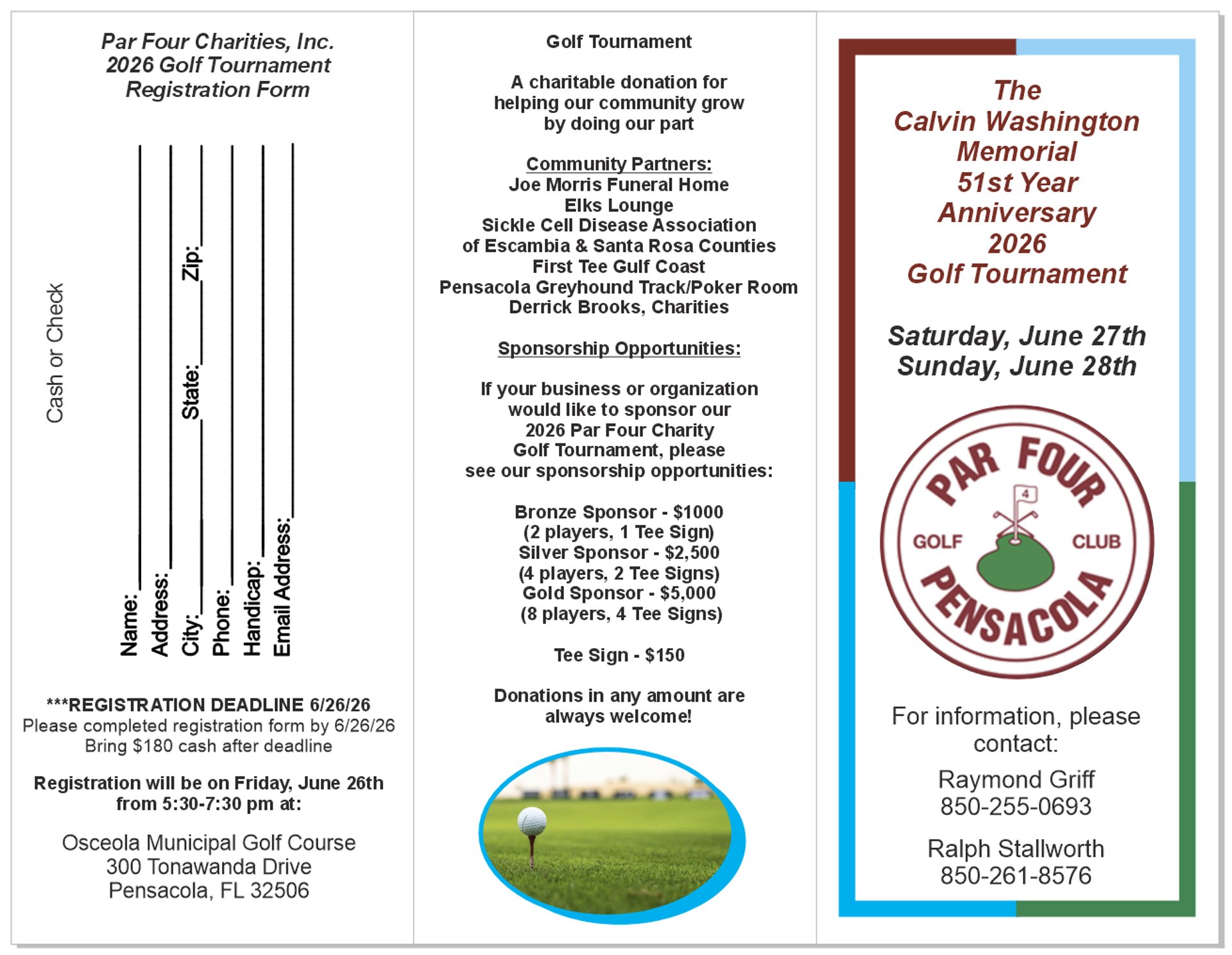 Par Four Golf Club image 2026 Golf Tournament Registration Form