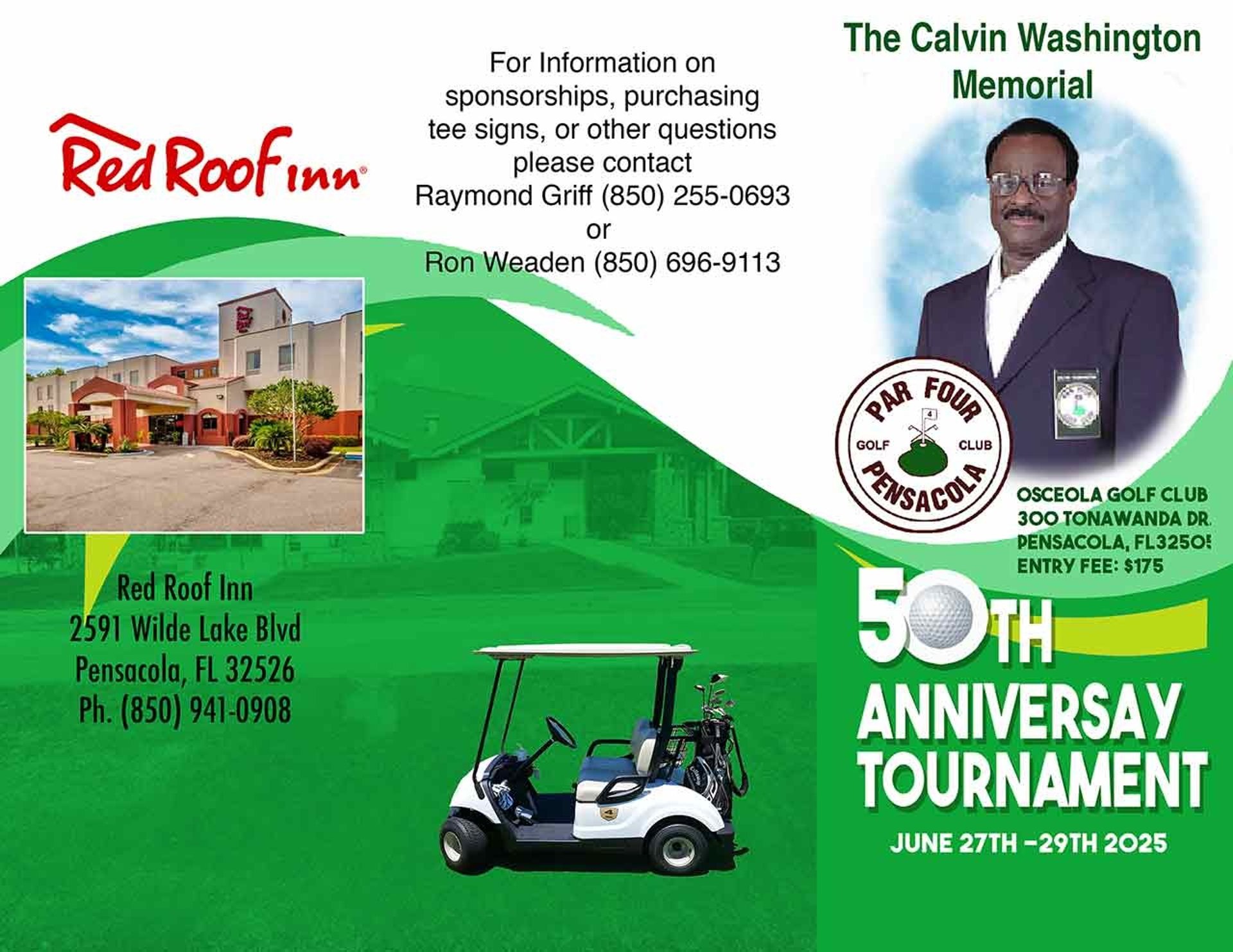 Par Four Golf Club 50th Anniversary flyer June 27th - 29th 2025  