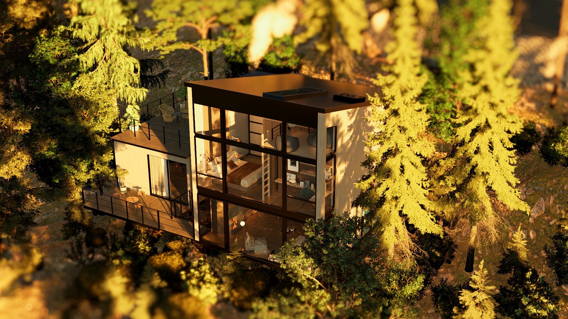 an abstract photo of a curved building with a blue sky in the background