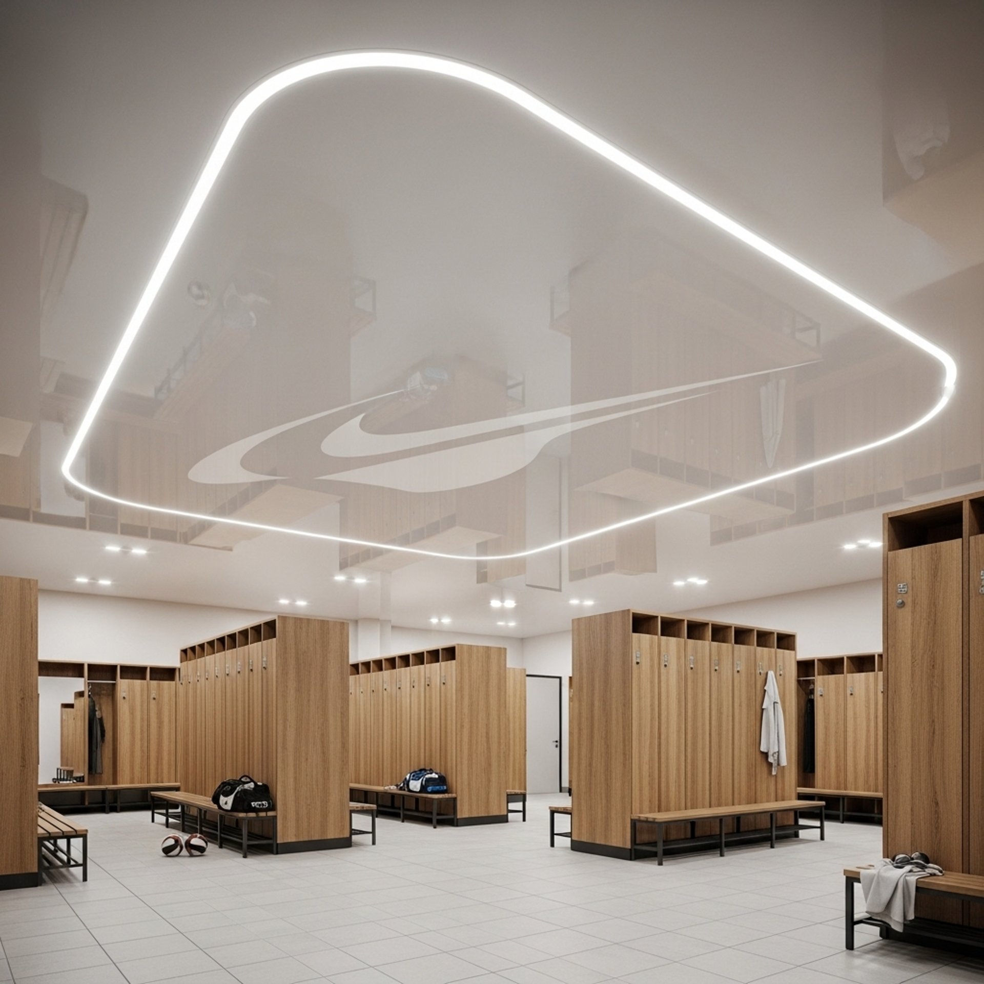 sportclub-verein-hochglanz-spanndecke-in-weiss-mit-lichtkanal