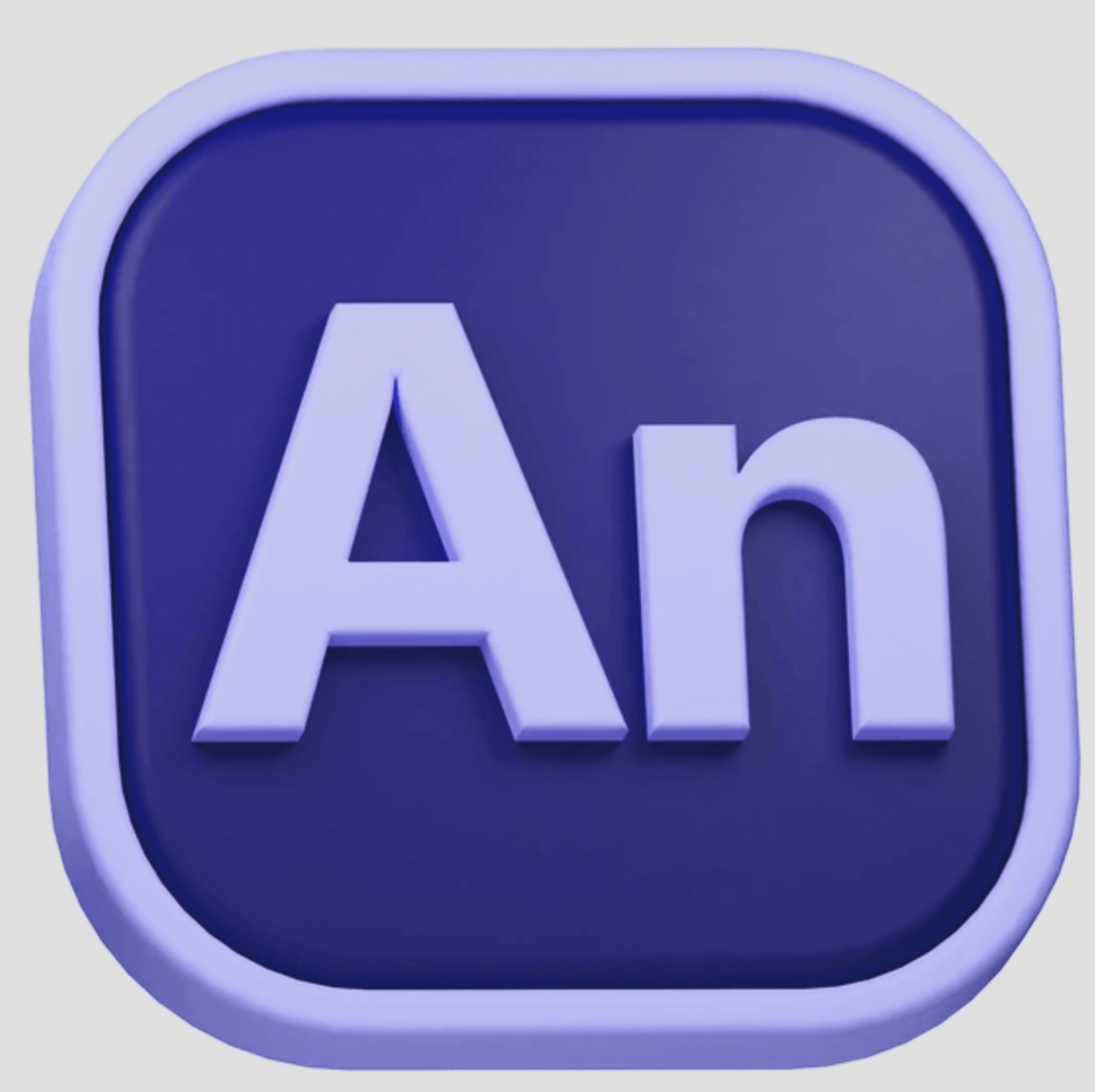 A purple square with the word ae on it