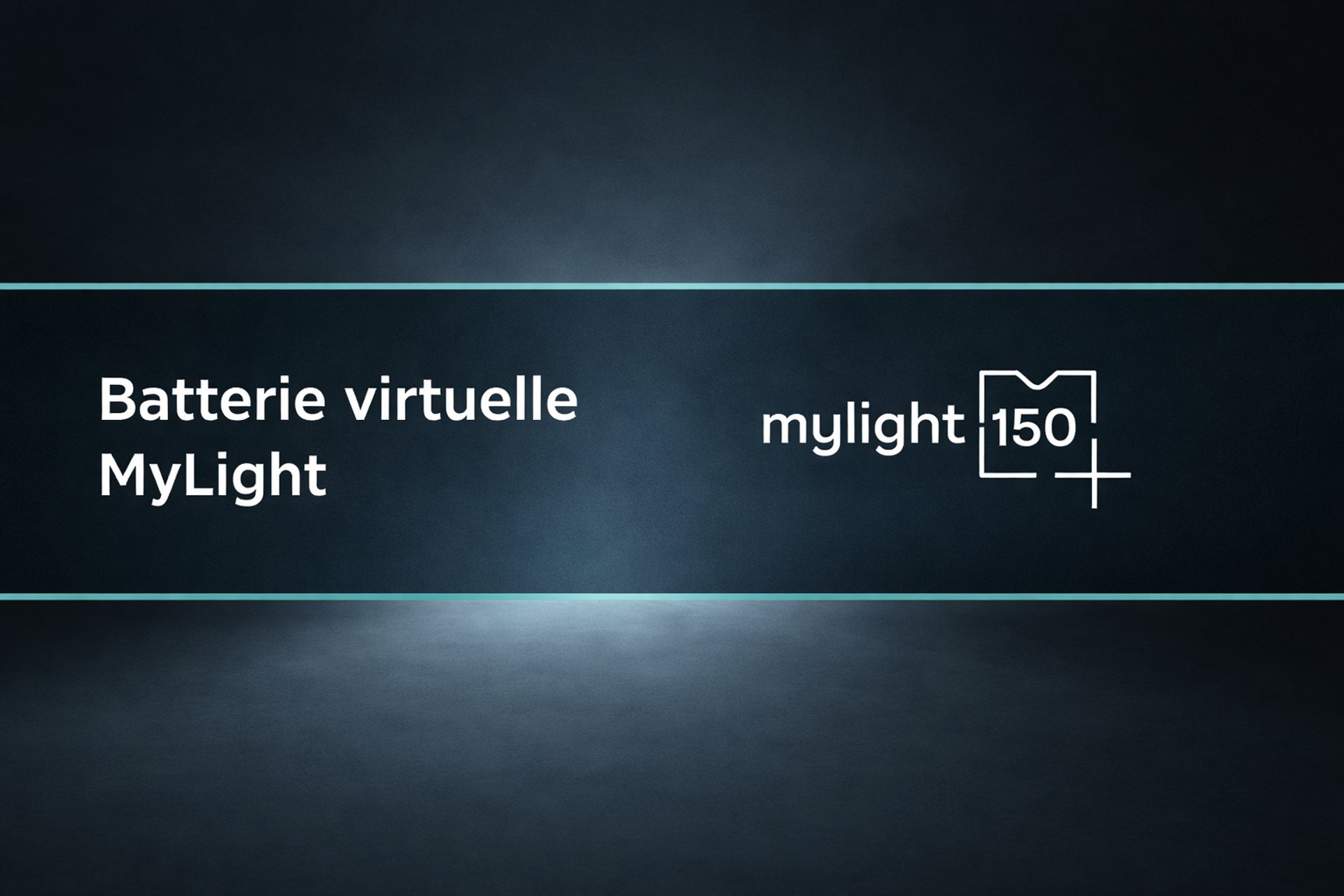 Bannière sombre présentant la batterie virtuelle MyLight 150 pour l’autoconsommation solaire