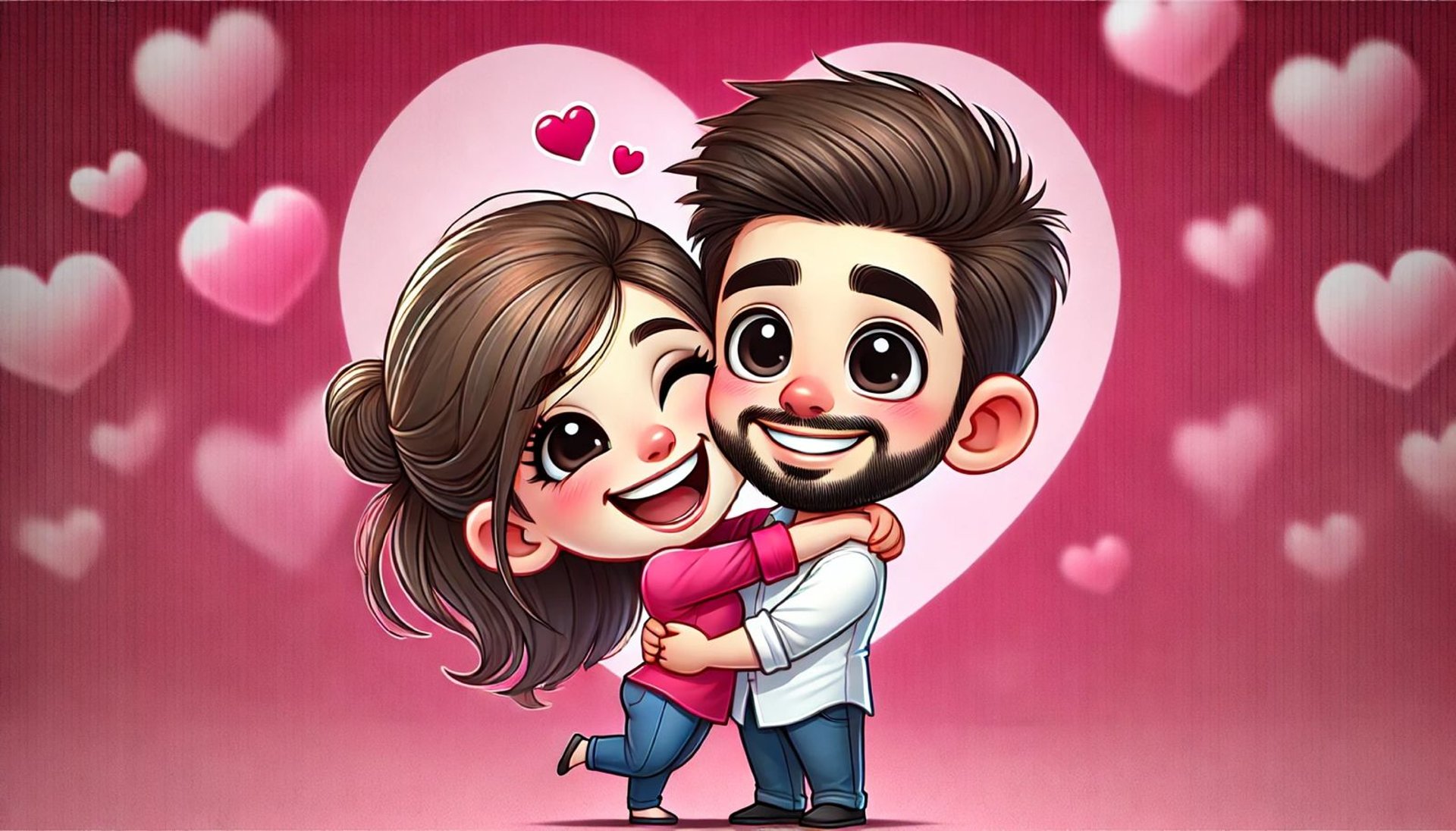 a man and woman hugging