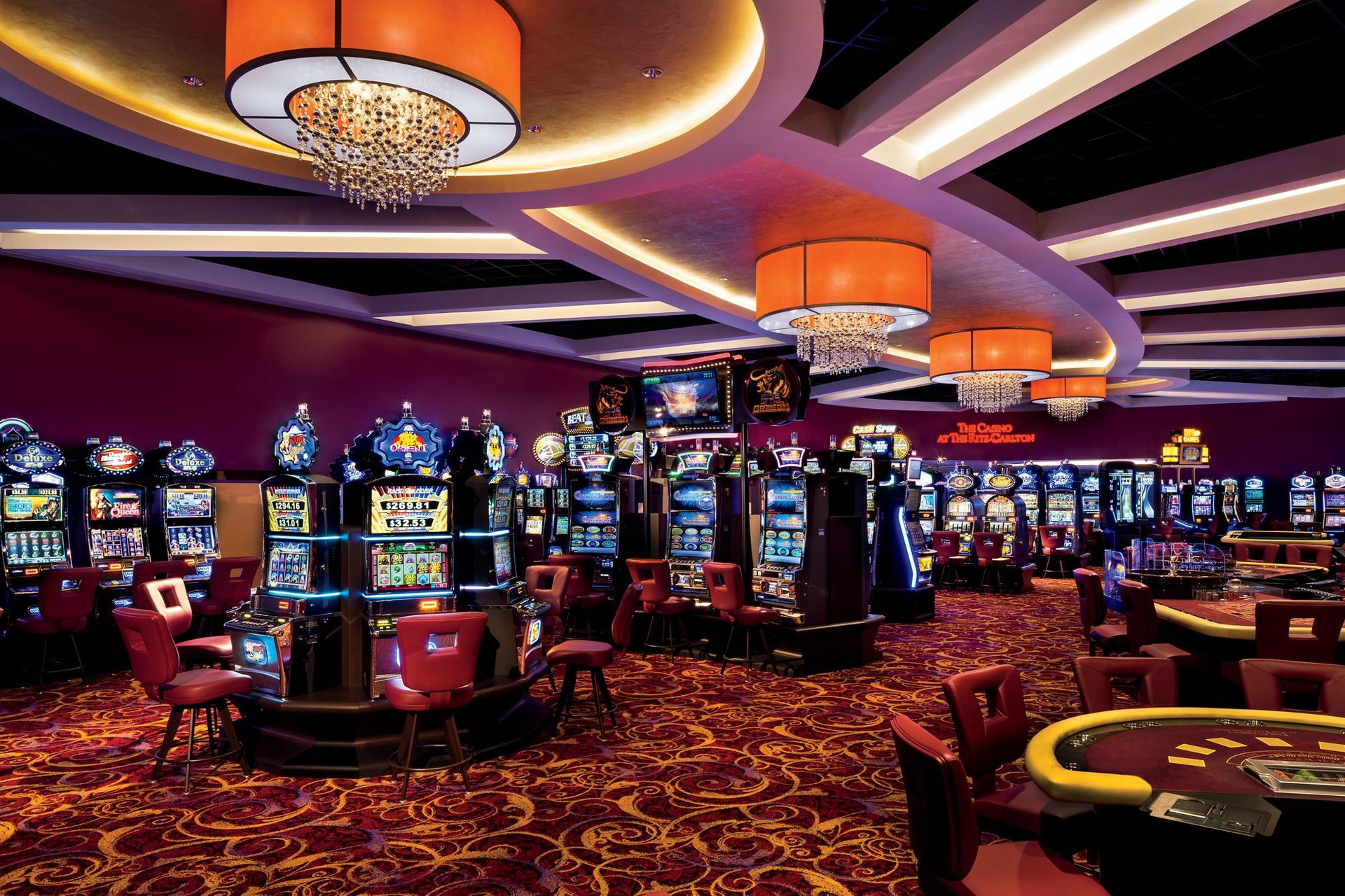 multicolored casino interior