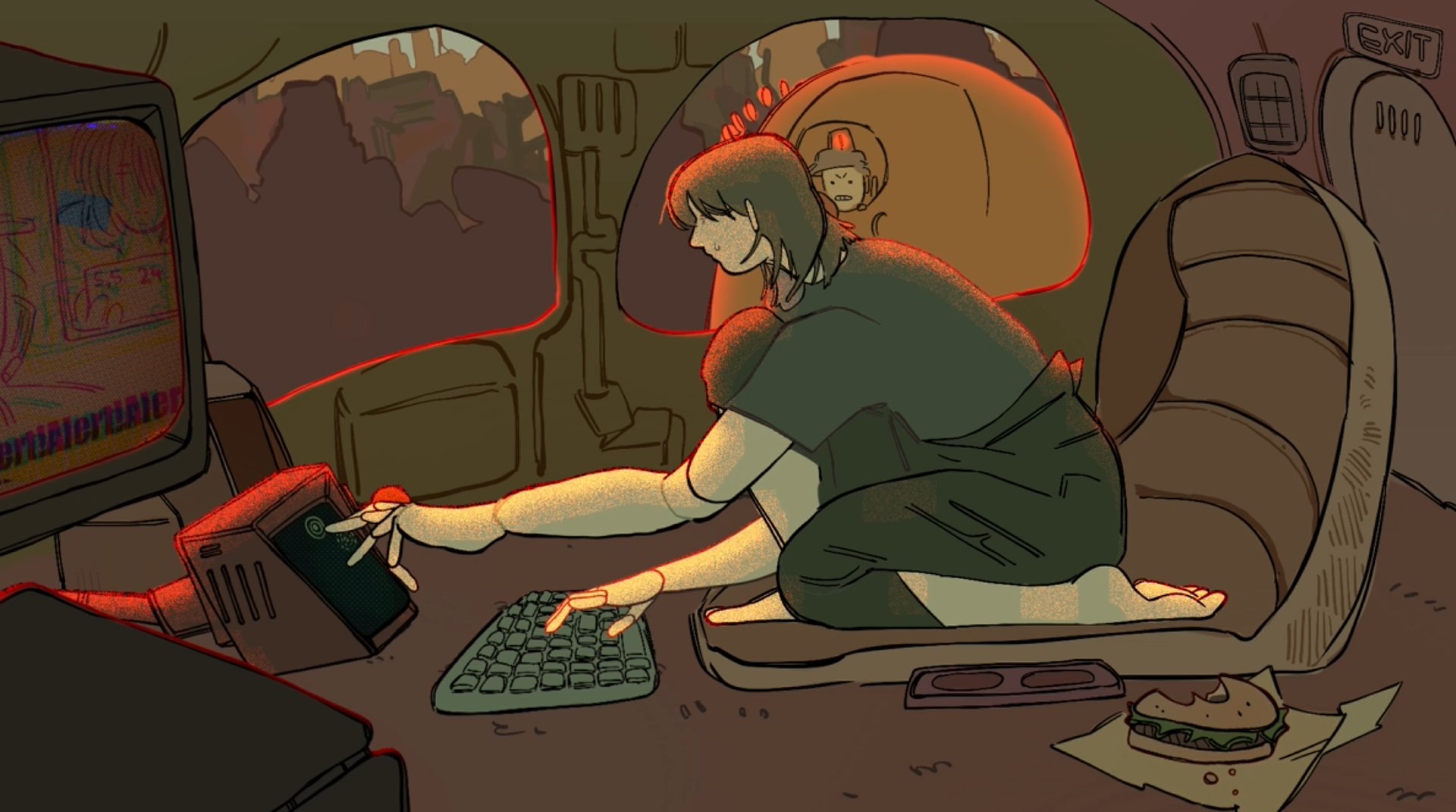 gray computer monitor