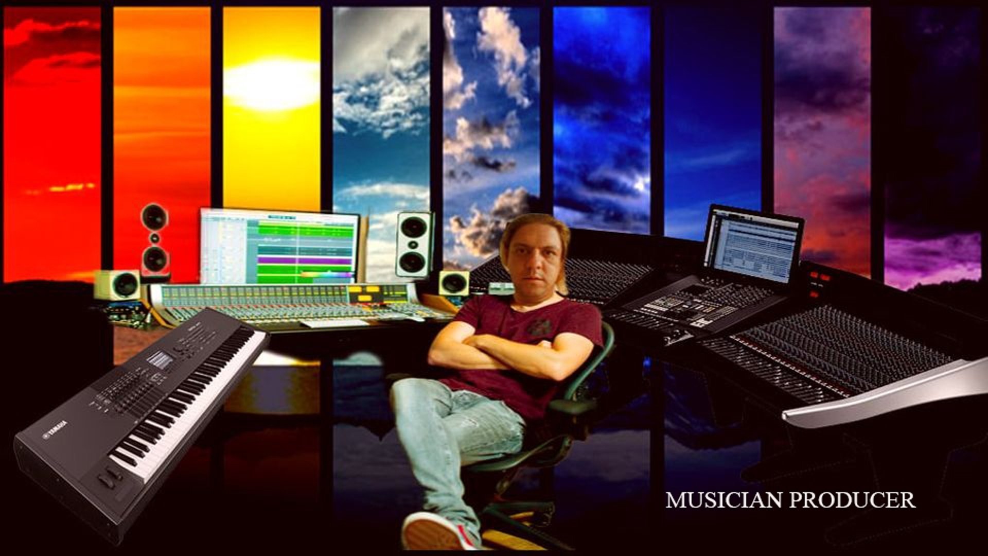 red blue and black abstract painting