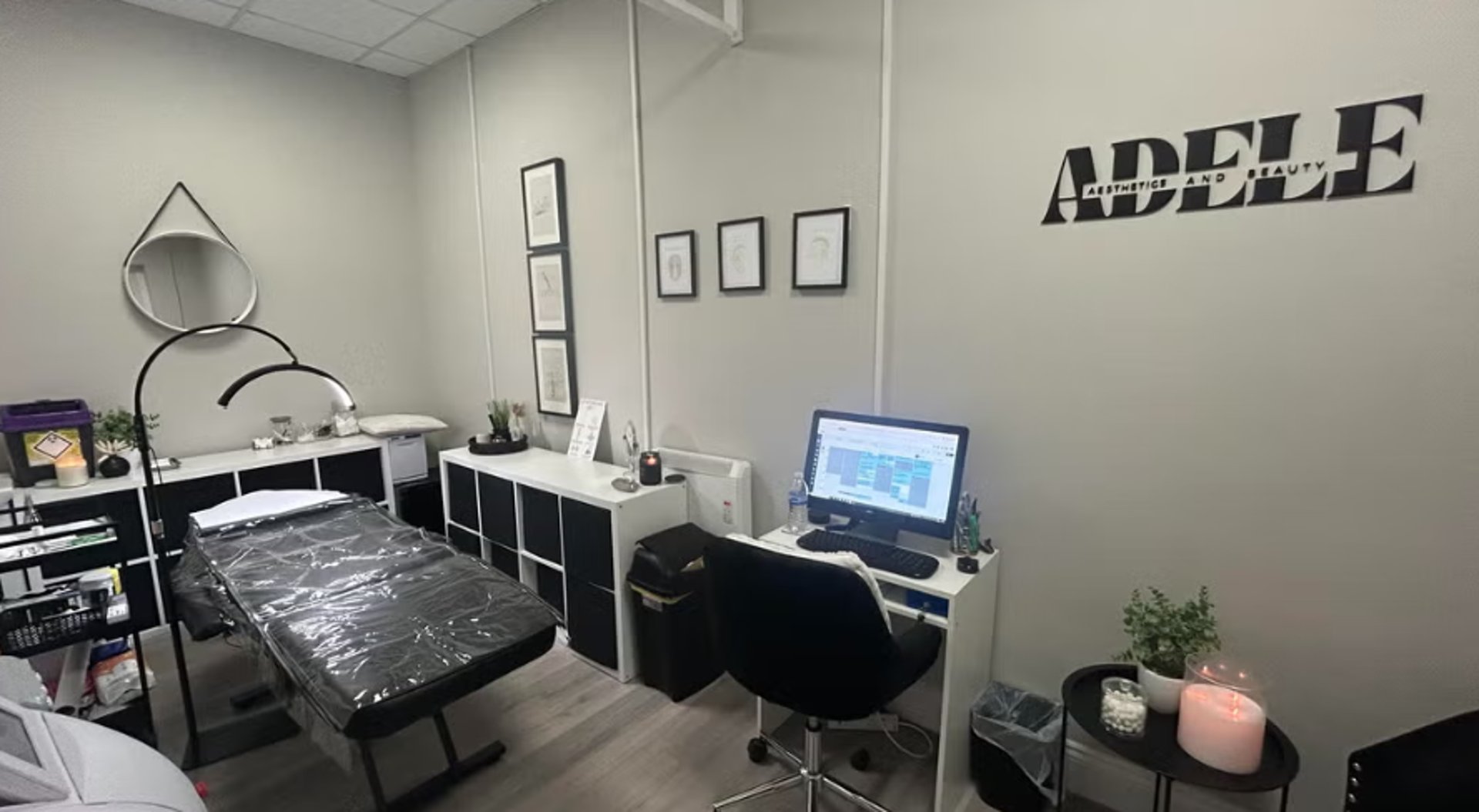 an abstract photo of a curved building with a blue sky in the background