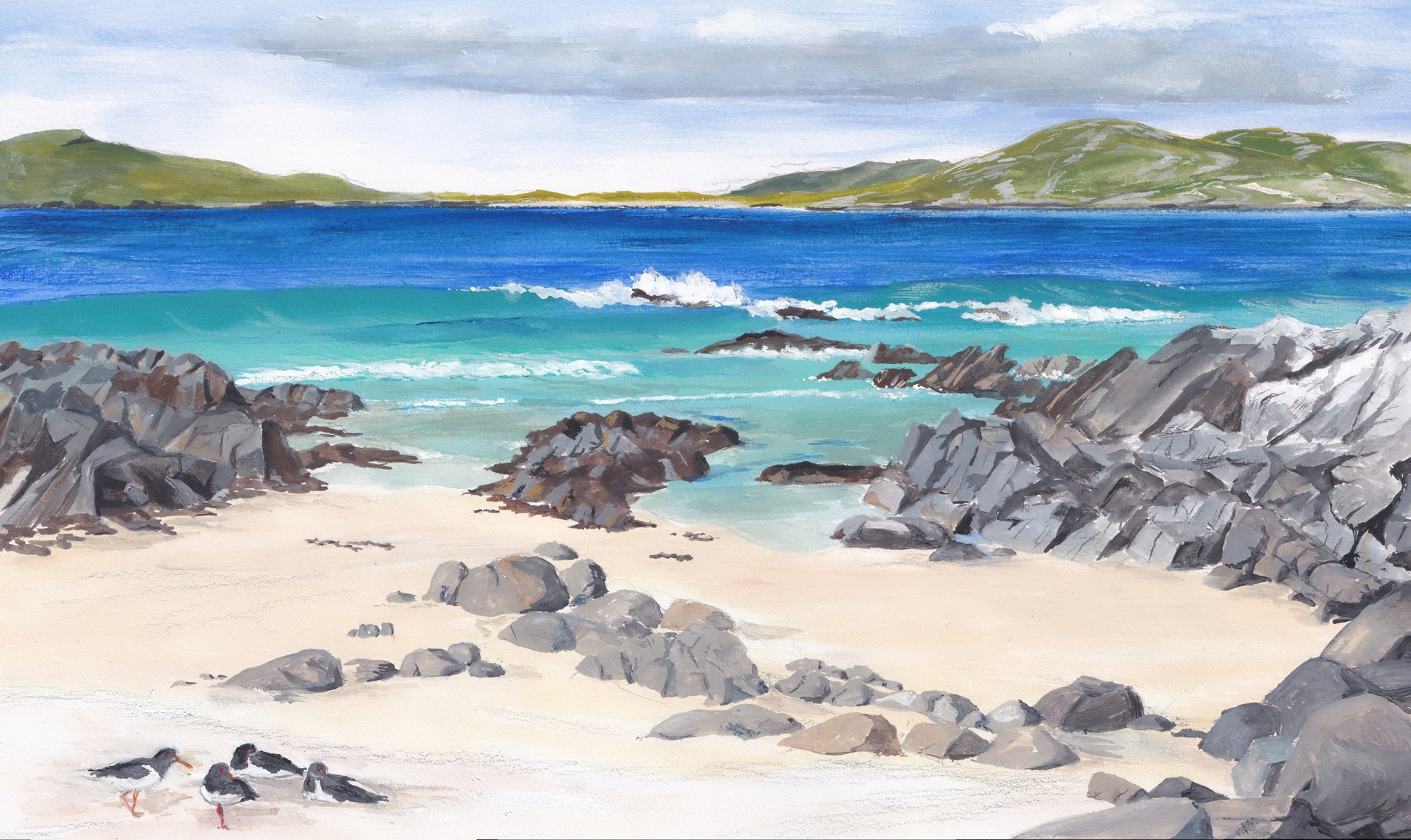 Sound of Taransay, Isle of Harris, Outer Hebrides fine art beach print, modified