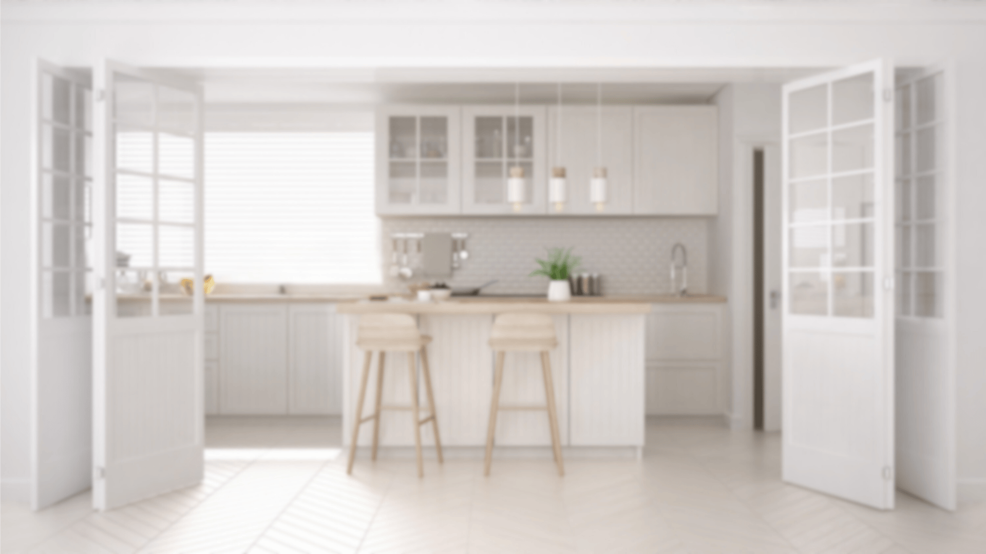 white wooden kitchen cabinet with mirror