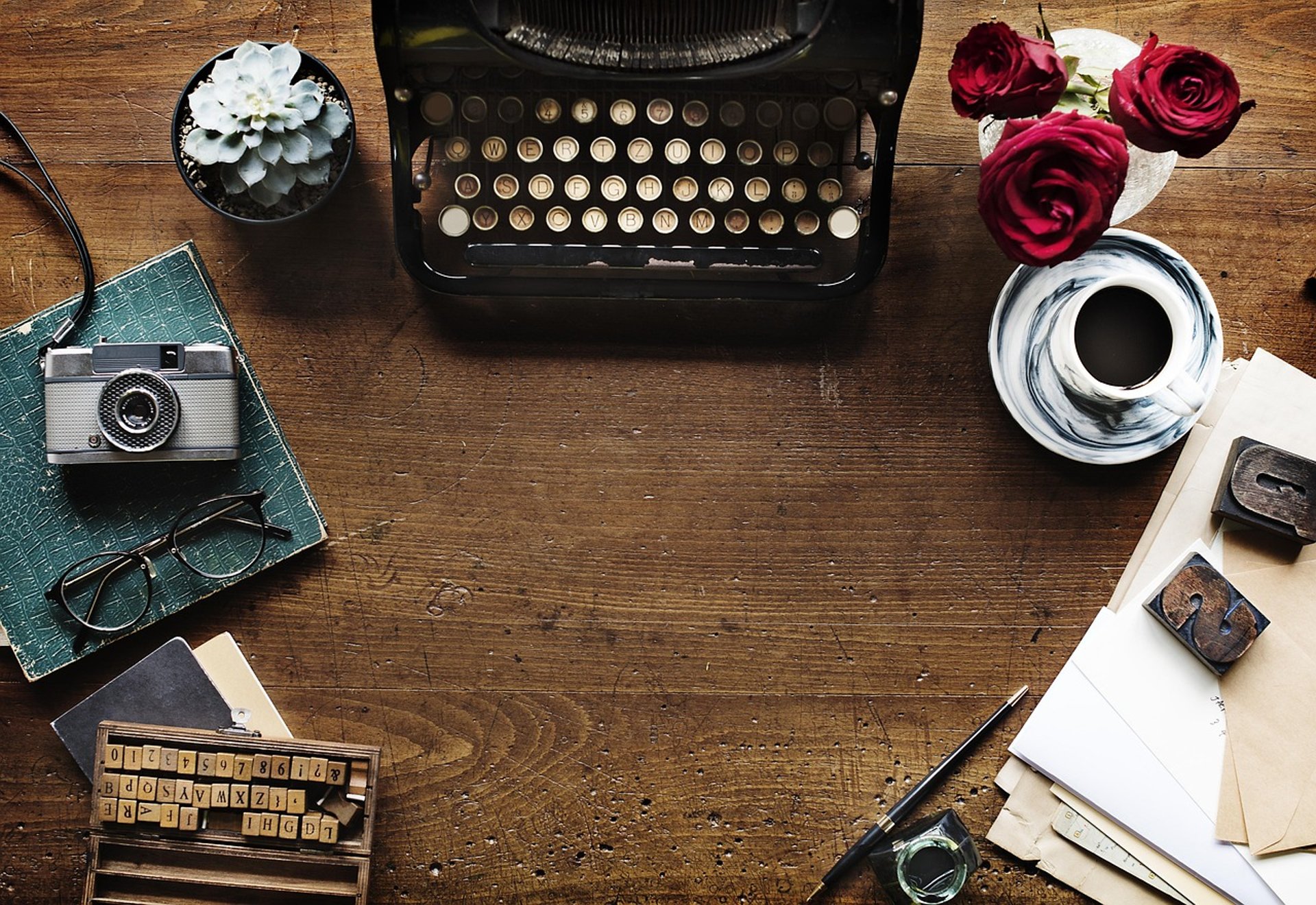ink bottle on desk