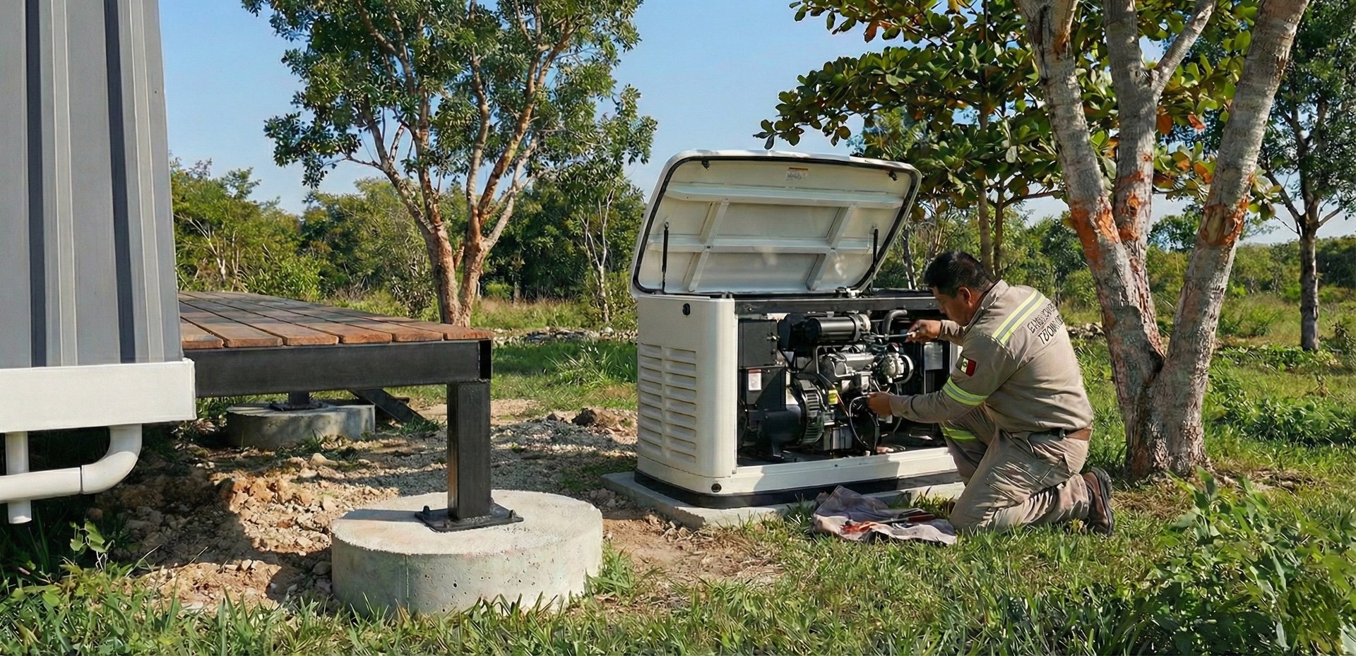 an abstract photo of a curved building with a blue sky in the background
