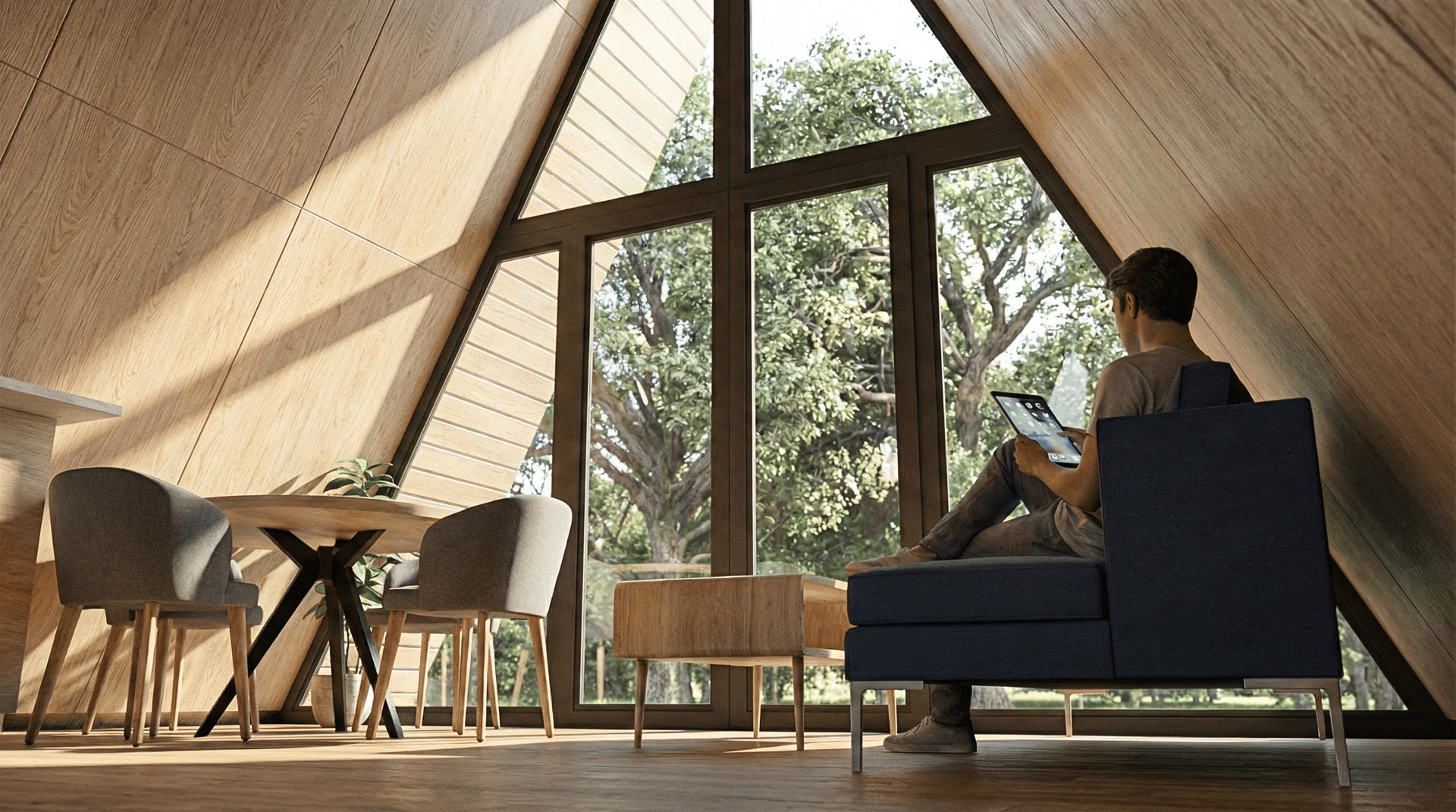an abstract photo of a curved building with a blue sky in the background