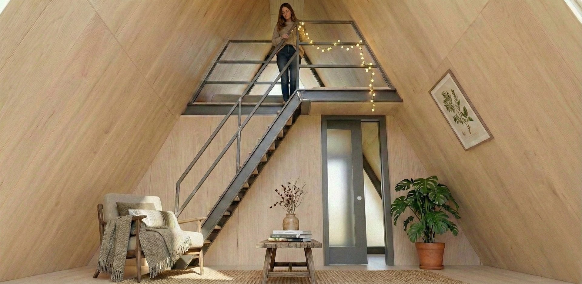 an abstract photo of a curved building with a blue sky in the background