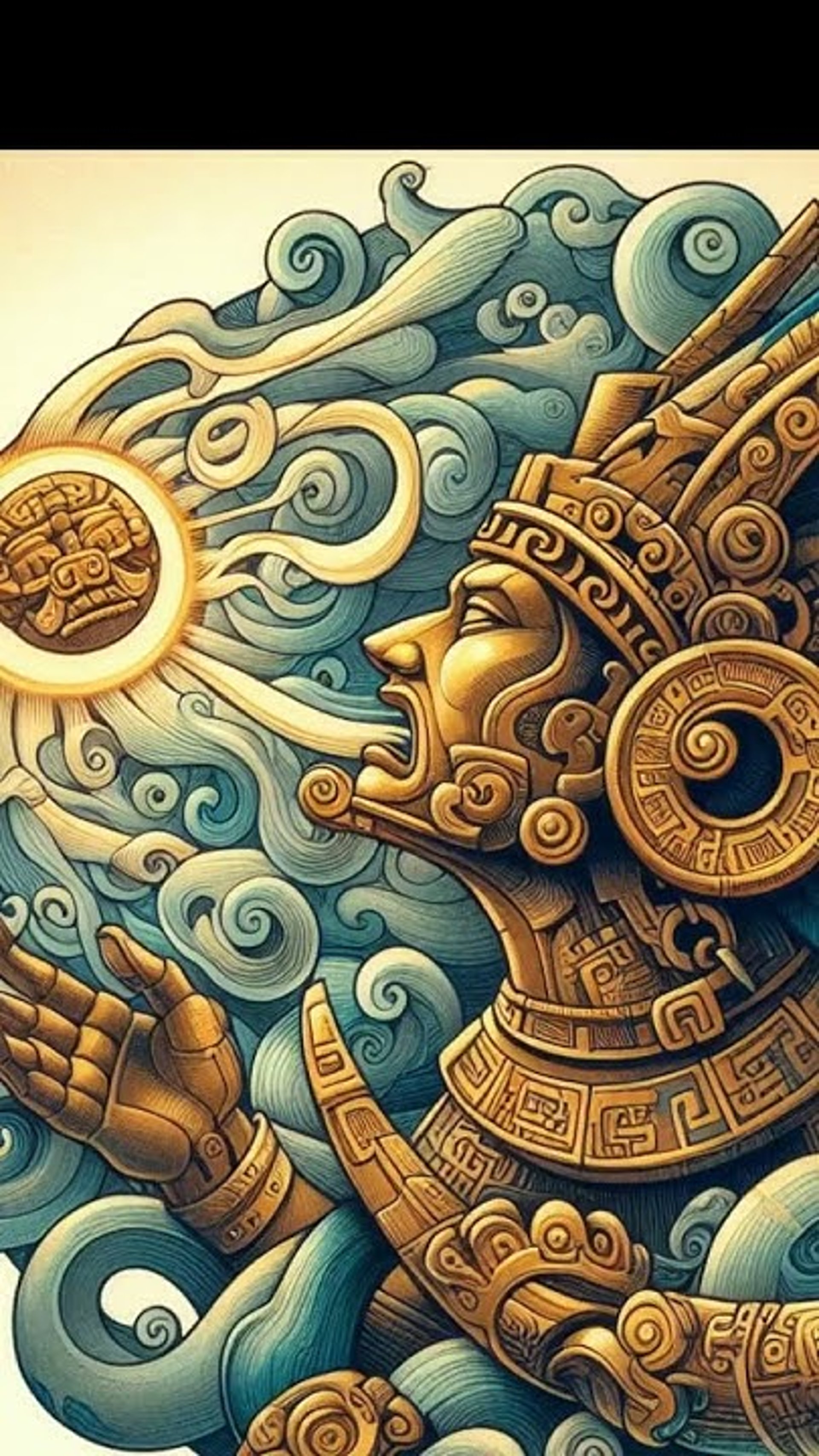 an abstract photo of a curved building with a blue sky in the background