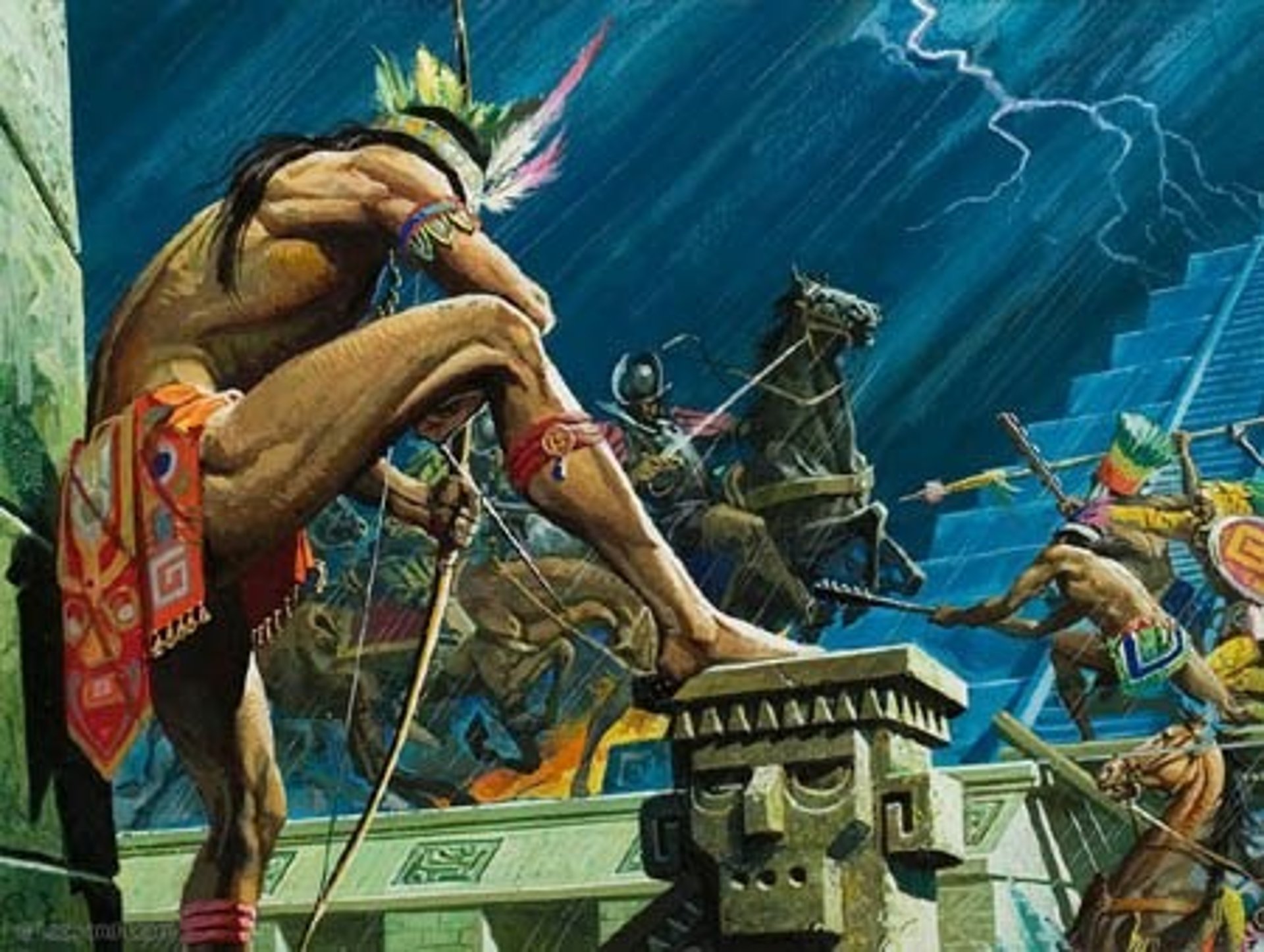 an abstract photo of a curved building with a blue sky in the background