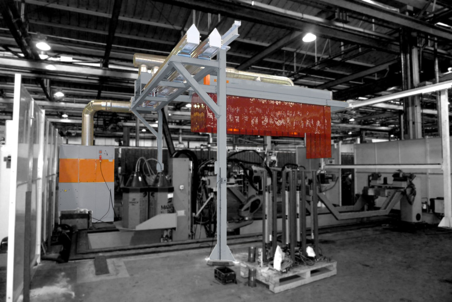 a piece of metal being cut with a machine