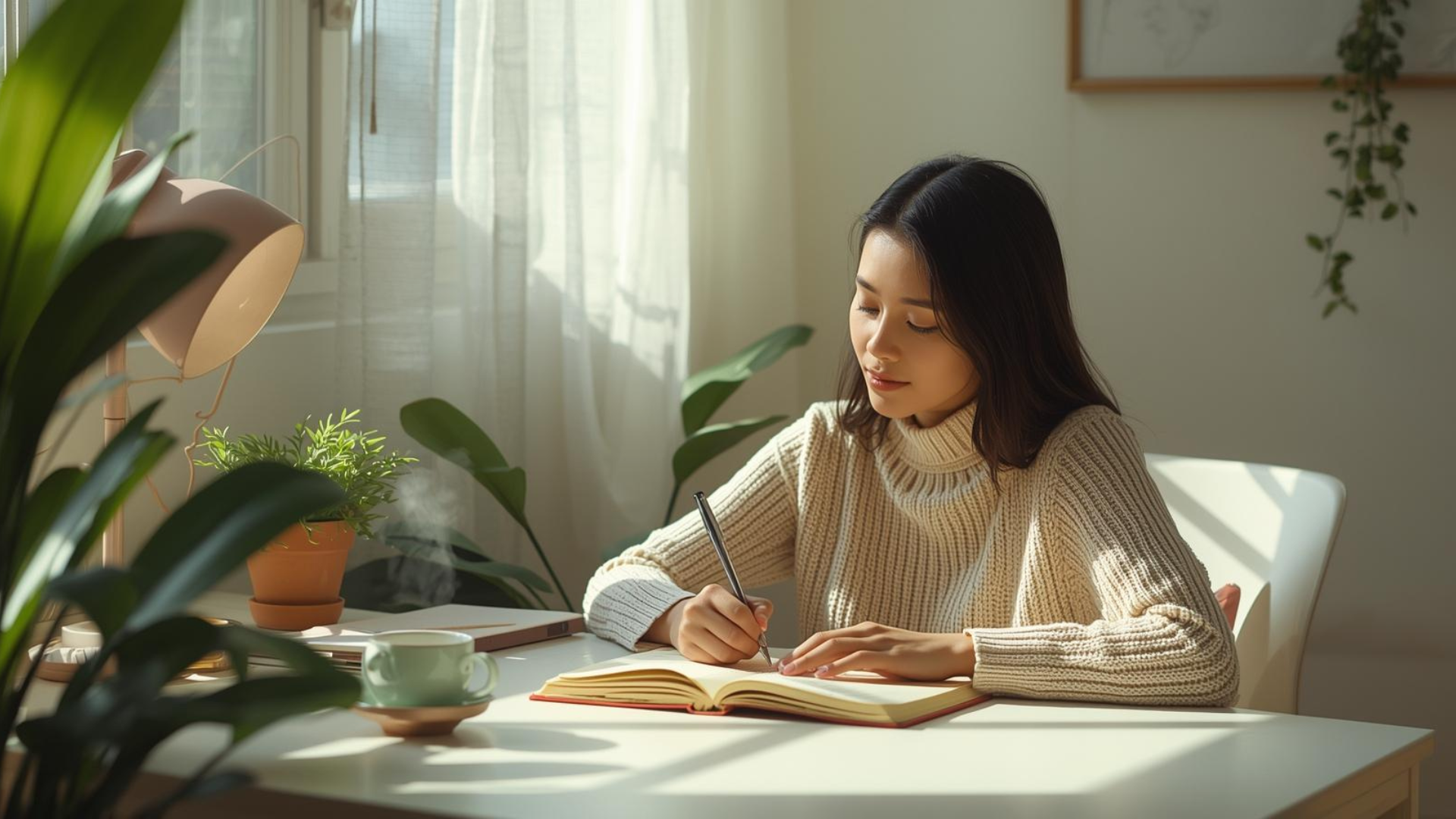 person wearing grey knit sweater