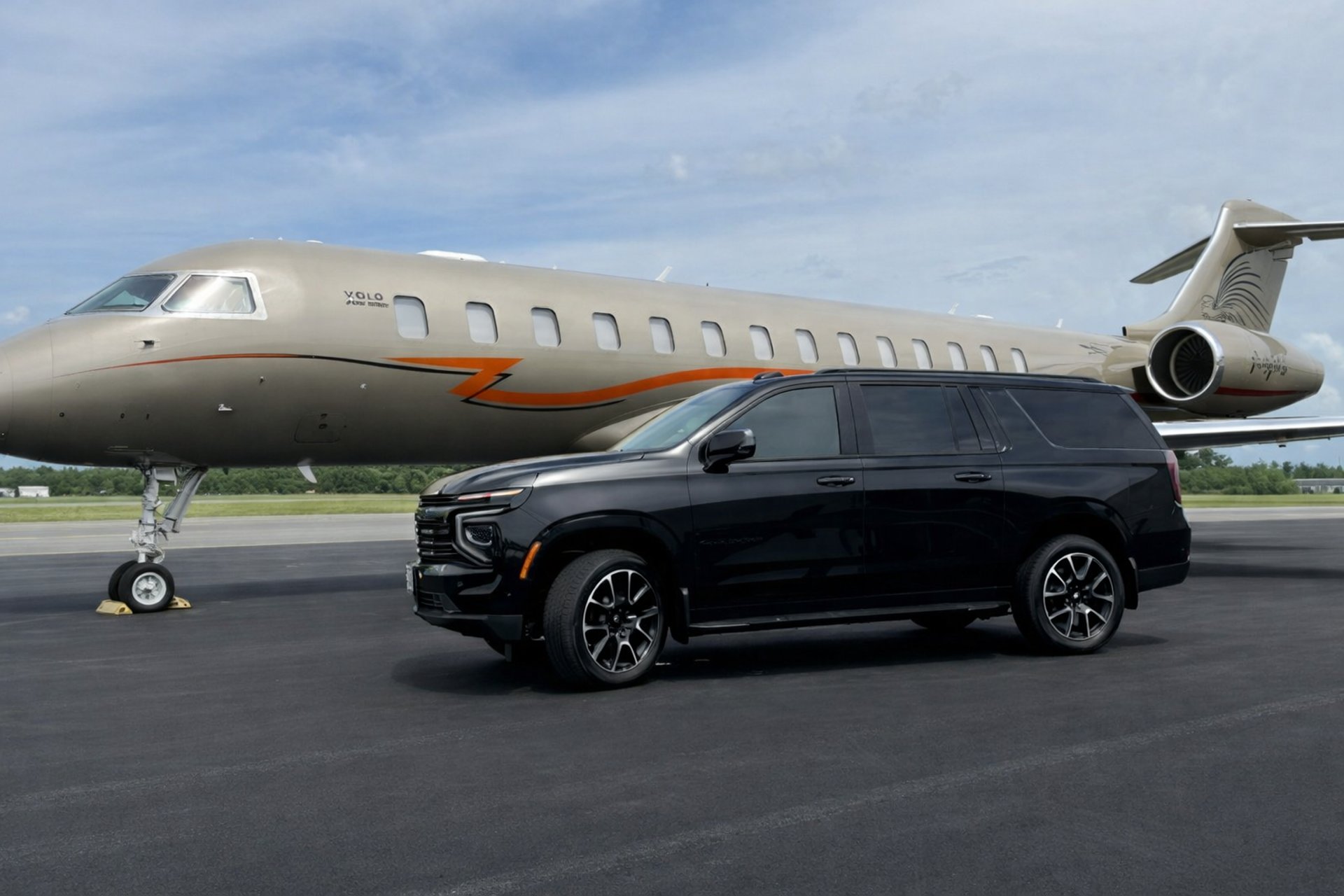 black car photo across Dior store