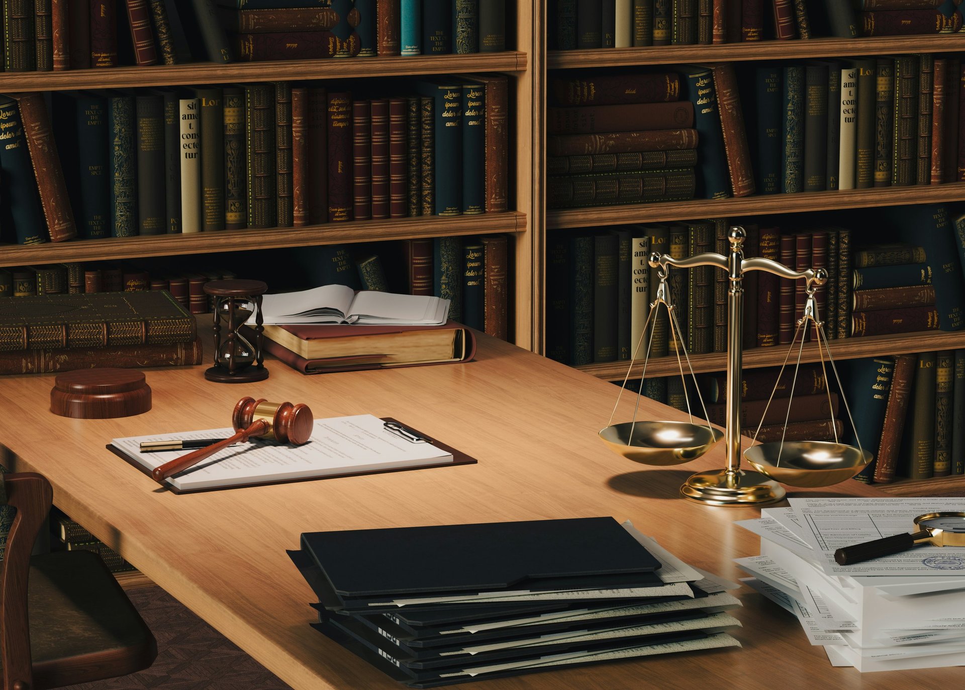 a room filled with lots of books and a lamp