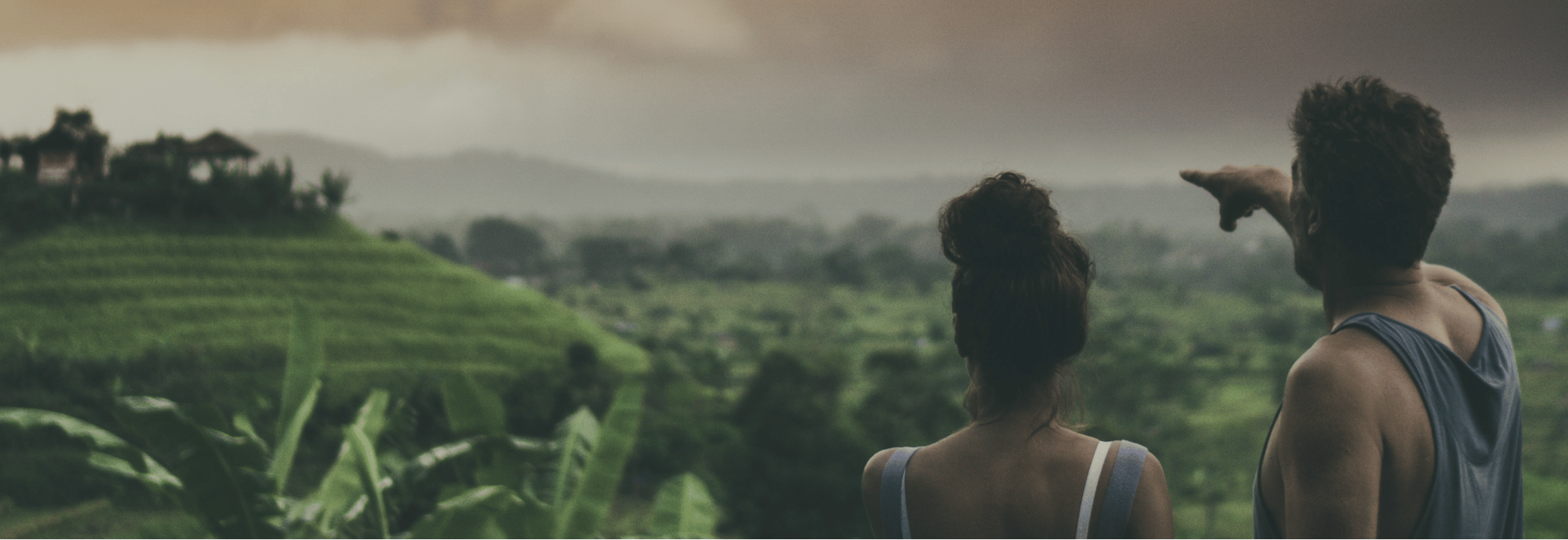 Couple exploring nature in Kerala.