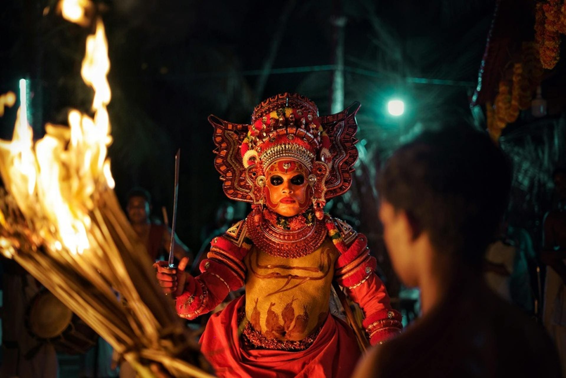 Theyyam performance in a temple in Kannur.