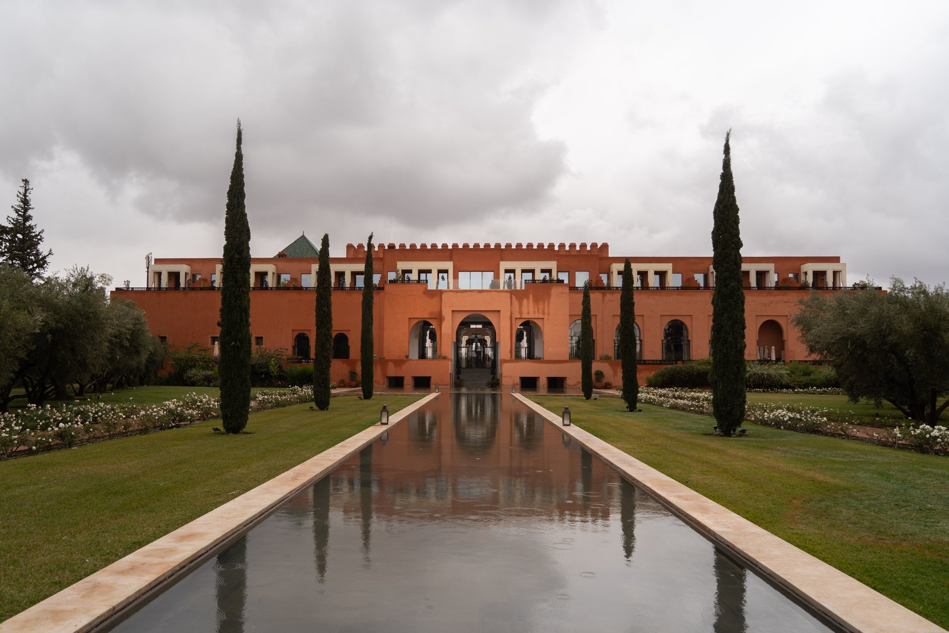 a street market with people and food