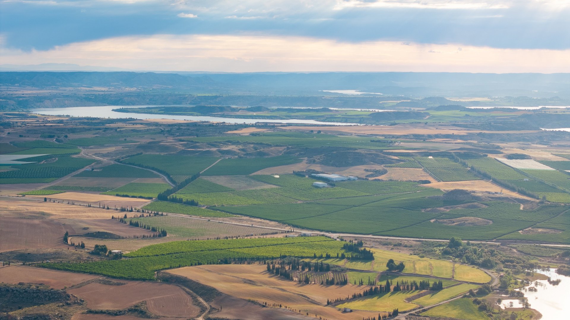 an abstract photo of a curved building with a blue sky in the background