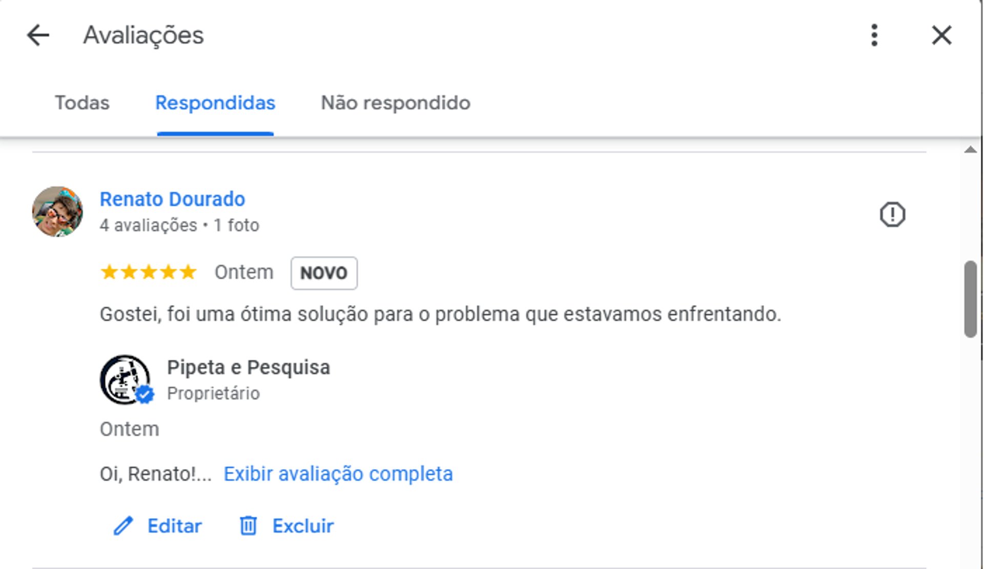 Avaliação da Pipeta e Pesquisa