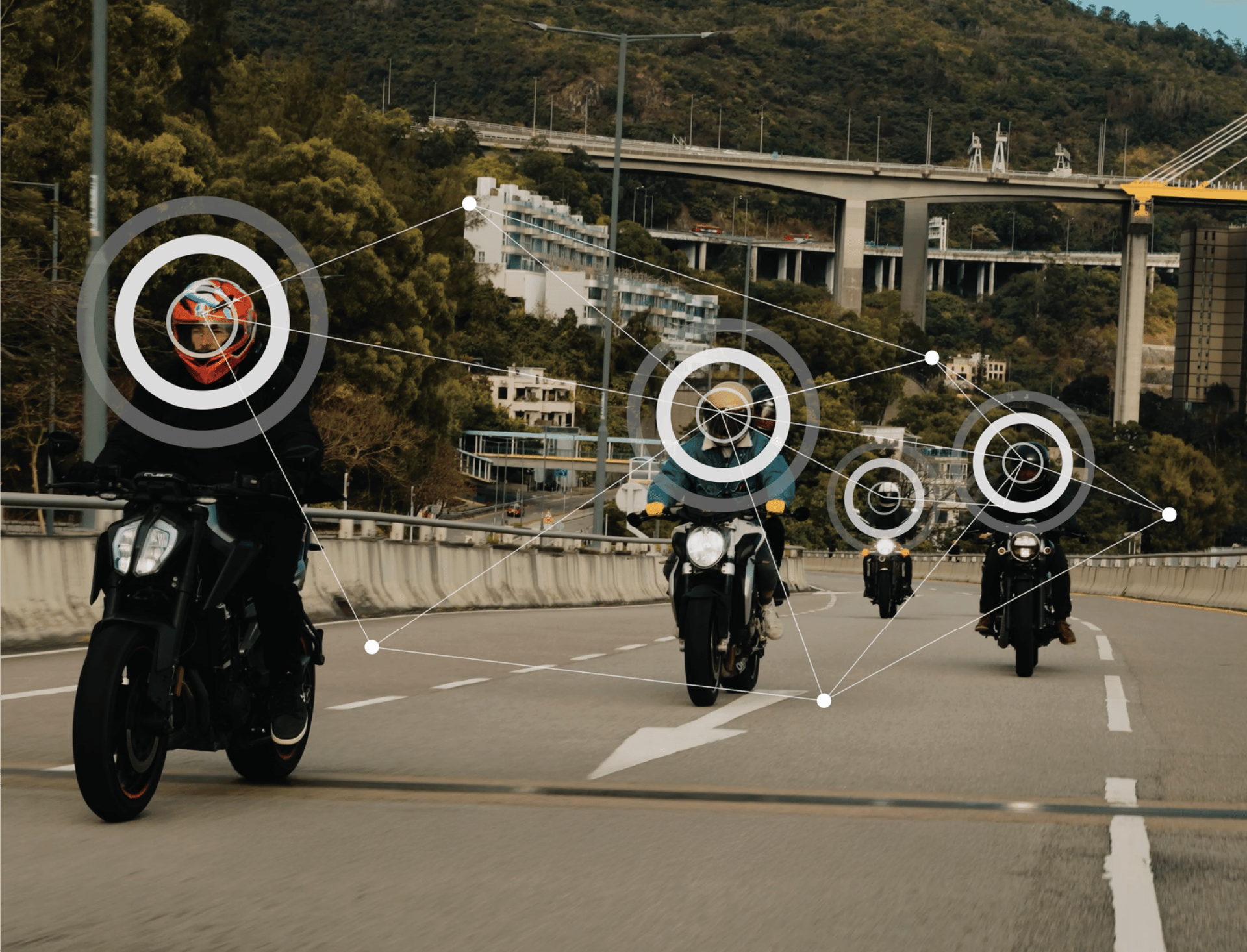 person in black helmet and blue jacket