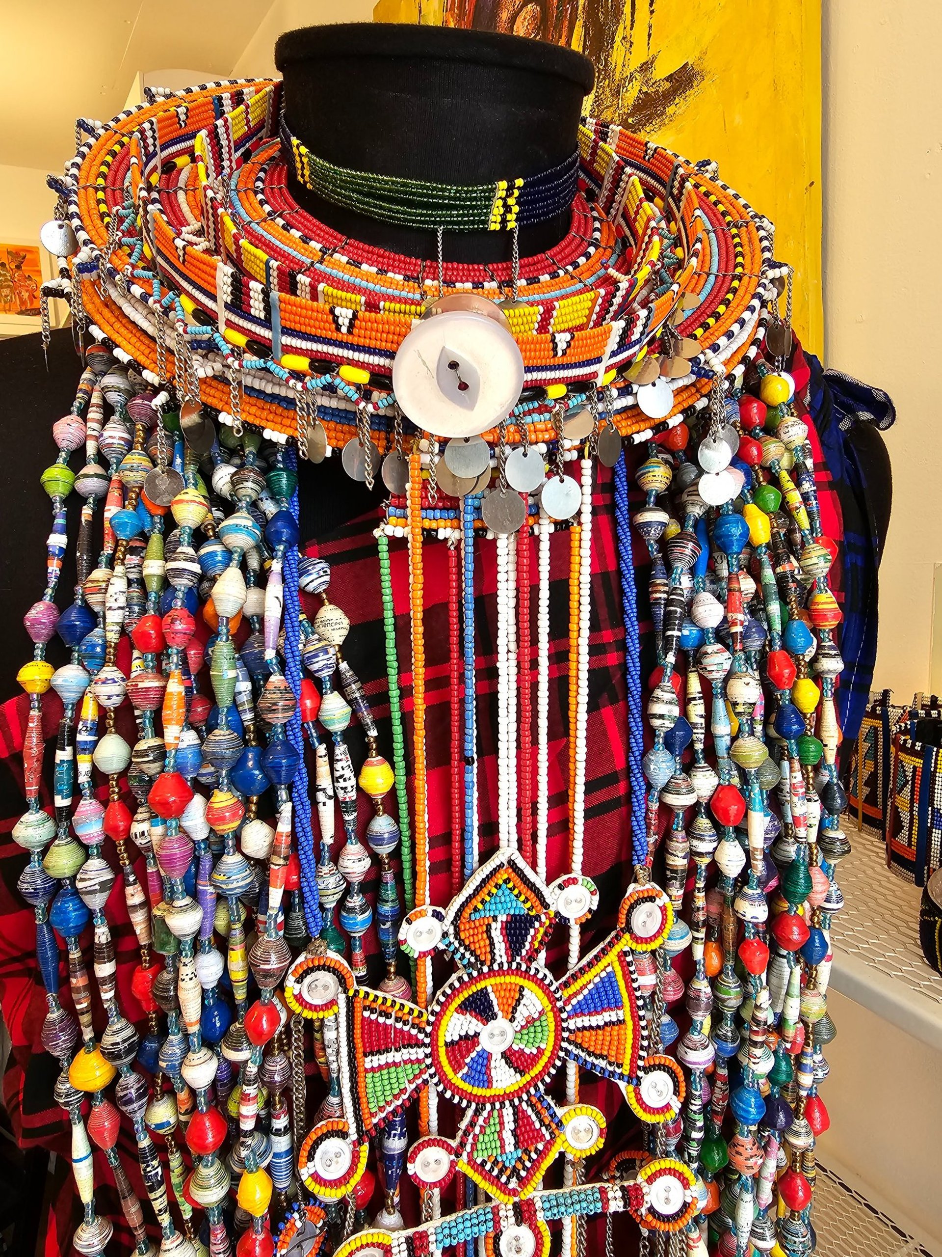Maasai Tribal Collar Jewellery with paper mashe neclaces
